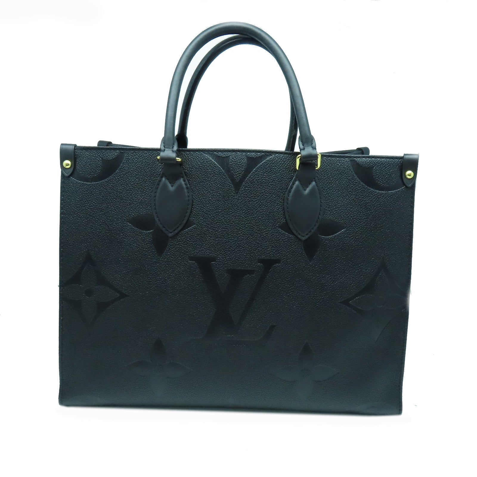 LOUIS VUITTON Monogram Empreinte On The Go 2 Way Shouolder Tote Bag金扣手挽肩背两用袋黑色