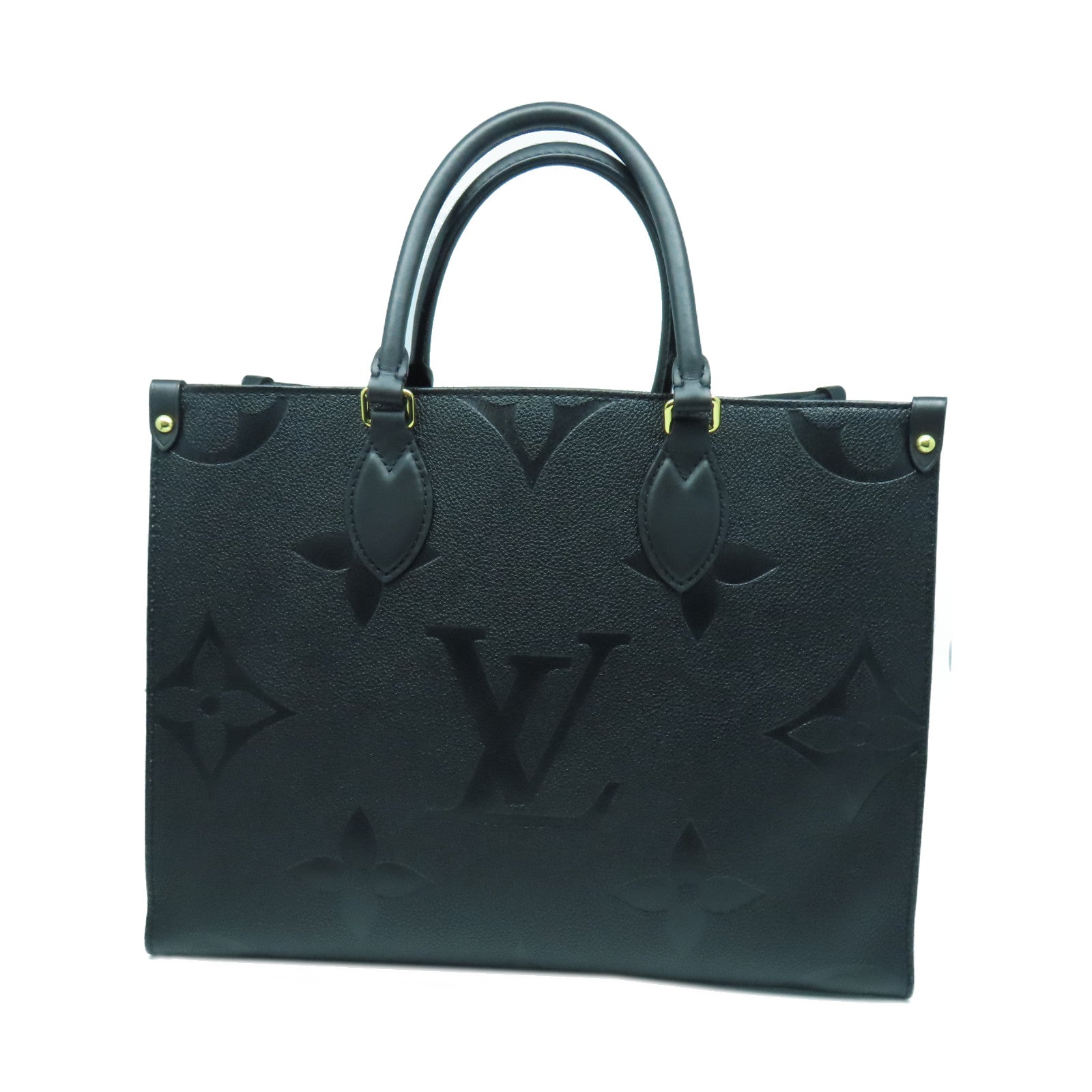 LOUIS VUITTON Monogram Empreinte On The Go 2 Way Shouolder Tote Bag金扣手挽肩背两用袋黑色