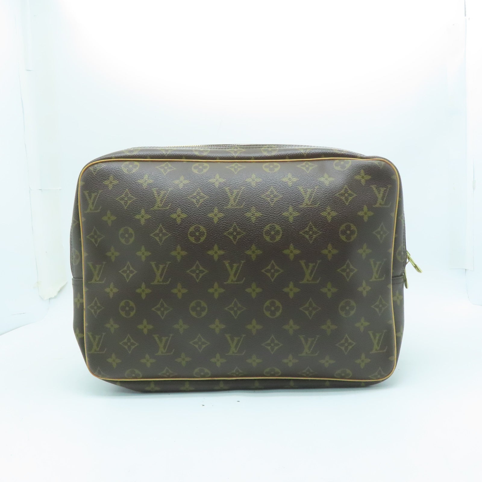 LOUIS VUITTON Monogram Reporter GM金扣肩背袋啡色