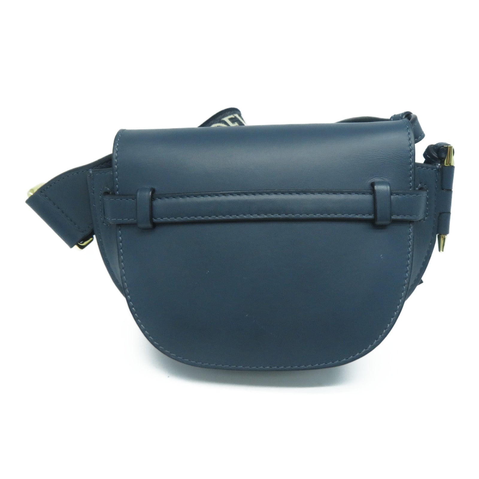 LOEWE 牛皮皮革Mini Gate Dual金扣肩背袋藍色