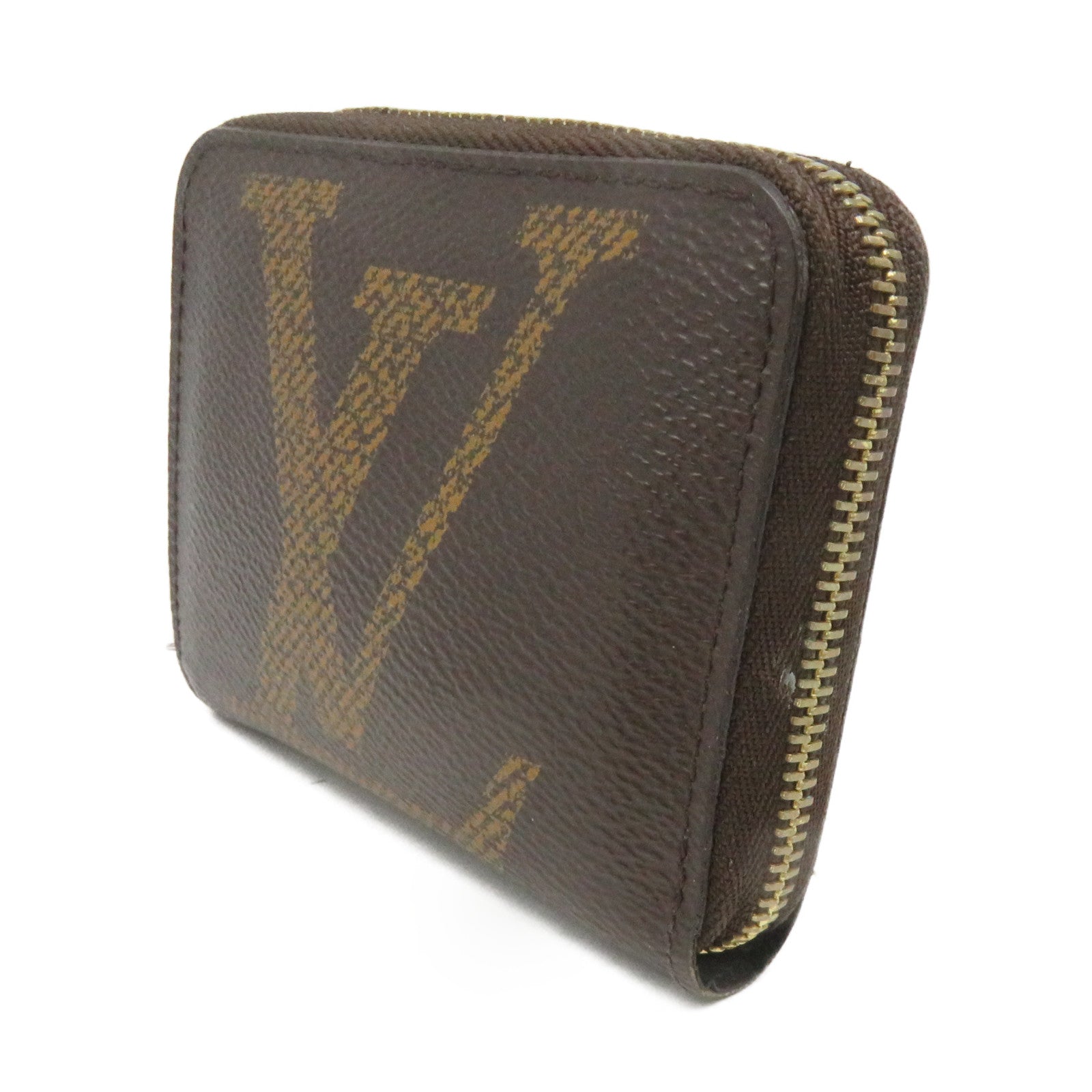 LOUIS VUITTON Monogram Zip Coin Purse拉链零钱包啡色