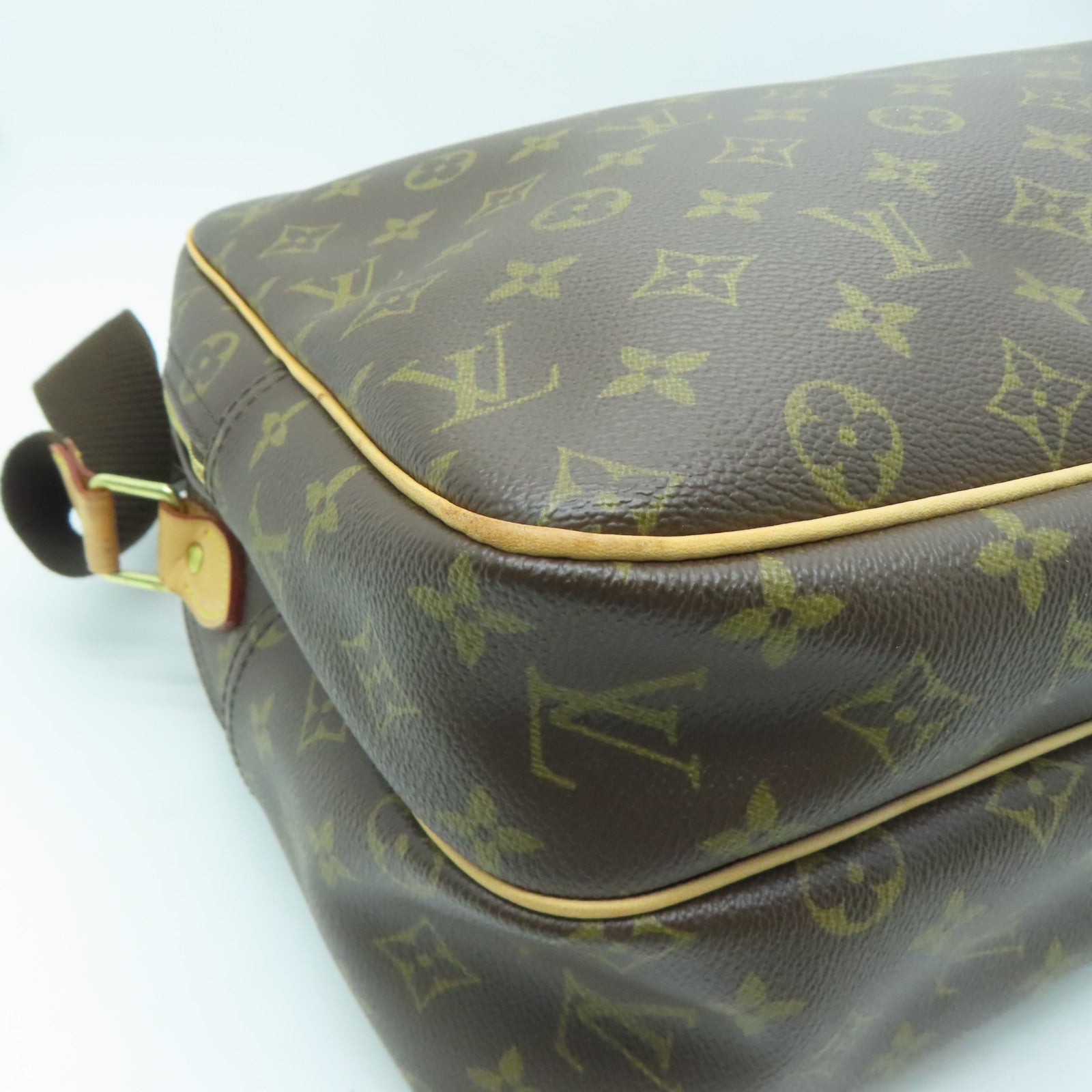 LOUIS VUITTON Monogram Reporter GM金扣肩背袋啡色