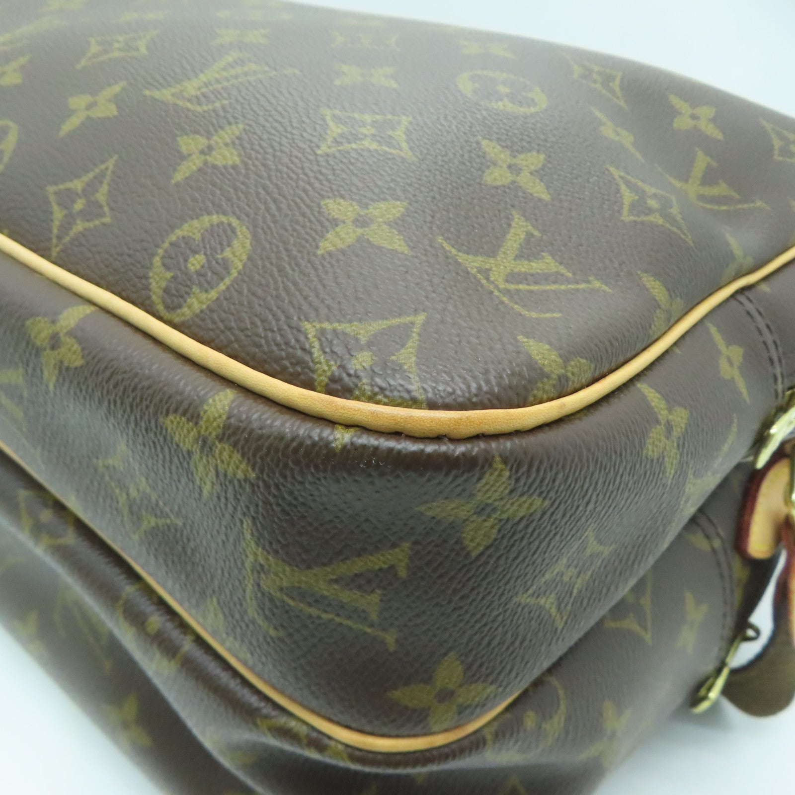 LOUIS VUITTON Monogram Reporter GM金扣肩背袋啡色
