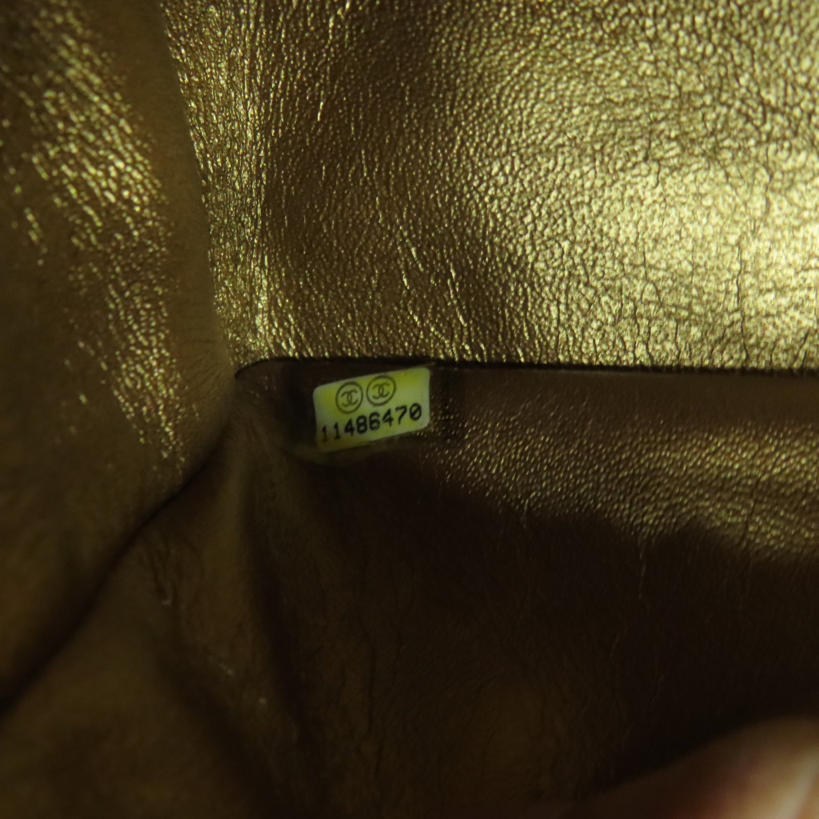 CHANEL 菱格牛皮皮革Chain Shoulder金扣鏈帶肩背袋金色