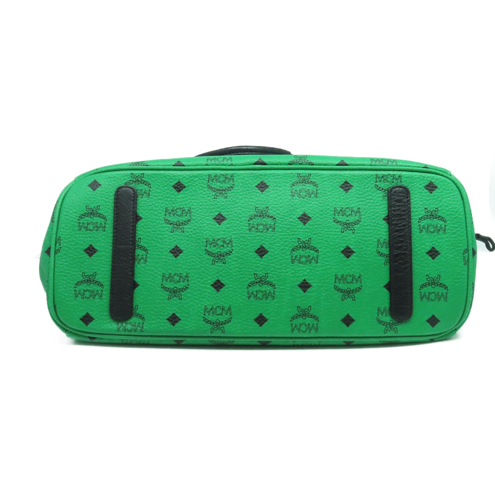 MCM 牛皮皮革Tote Bag金扣肩背袋綠色