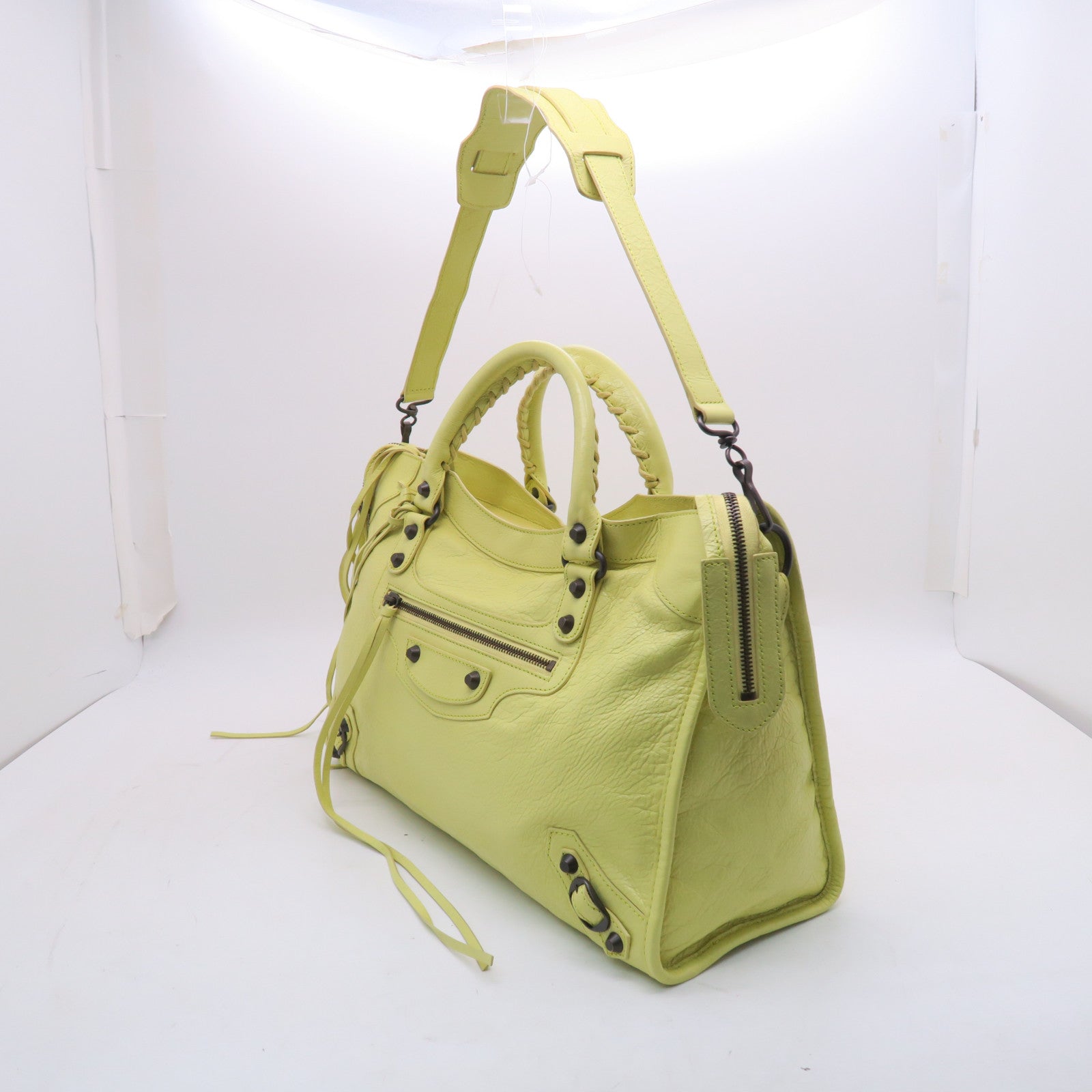 BALENCIAGA 【激減優惠】牛皮皮革City手挽肩背兩用袋黃色