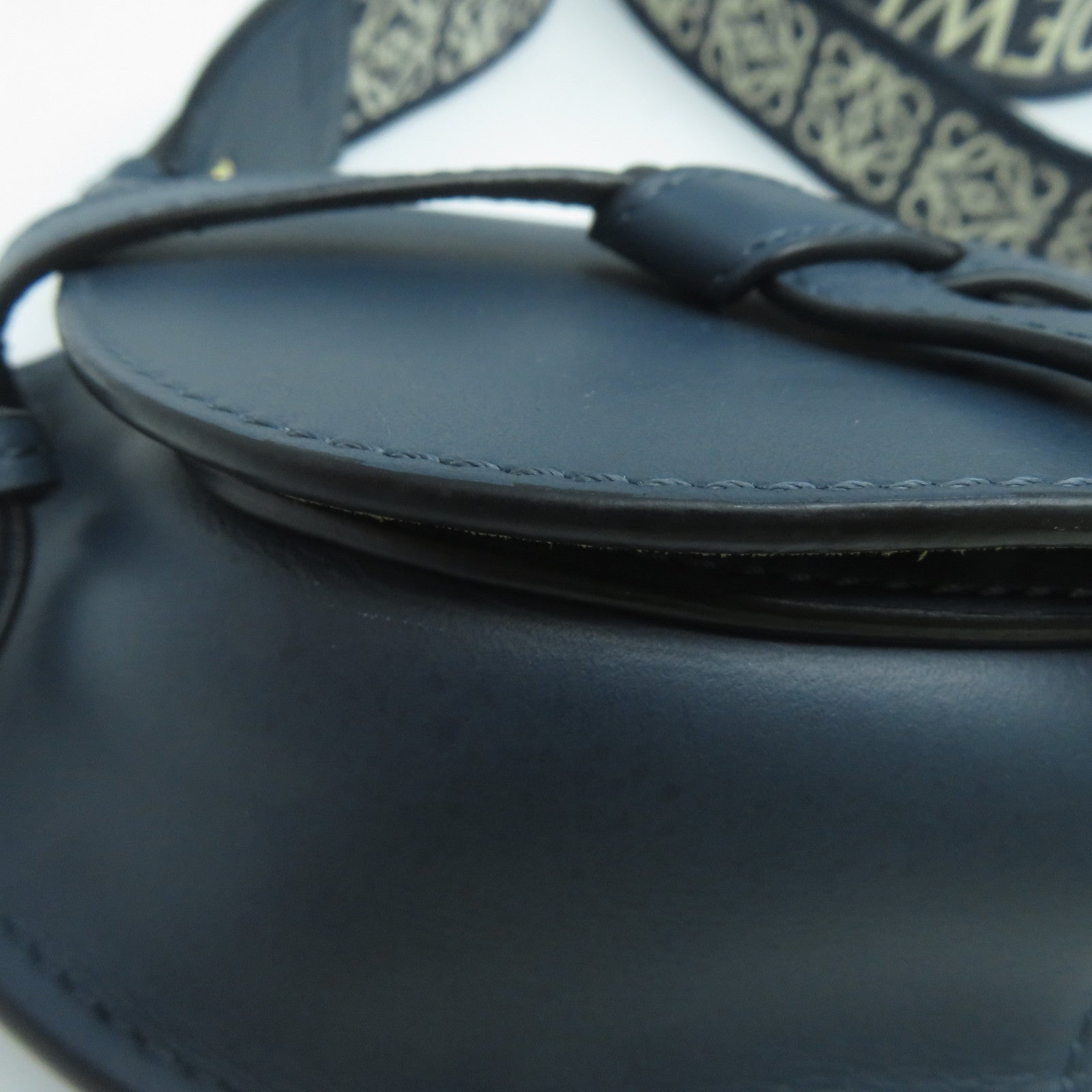 LOEWE 牛皮皮革Mini Gate Dual金扣肩背袋藍色