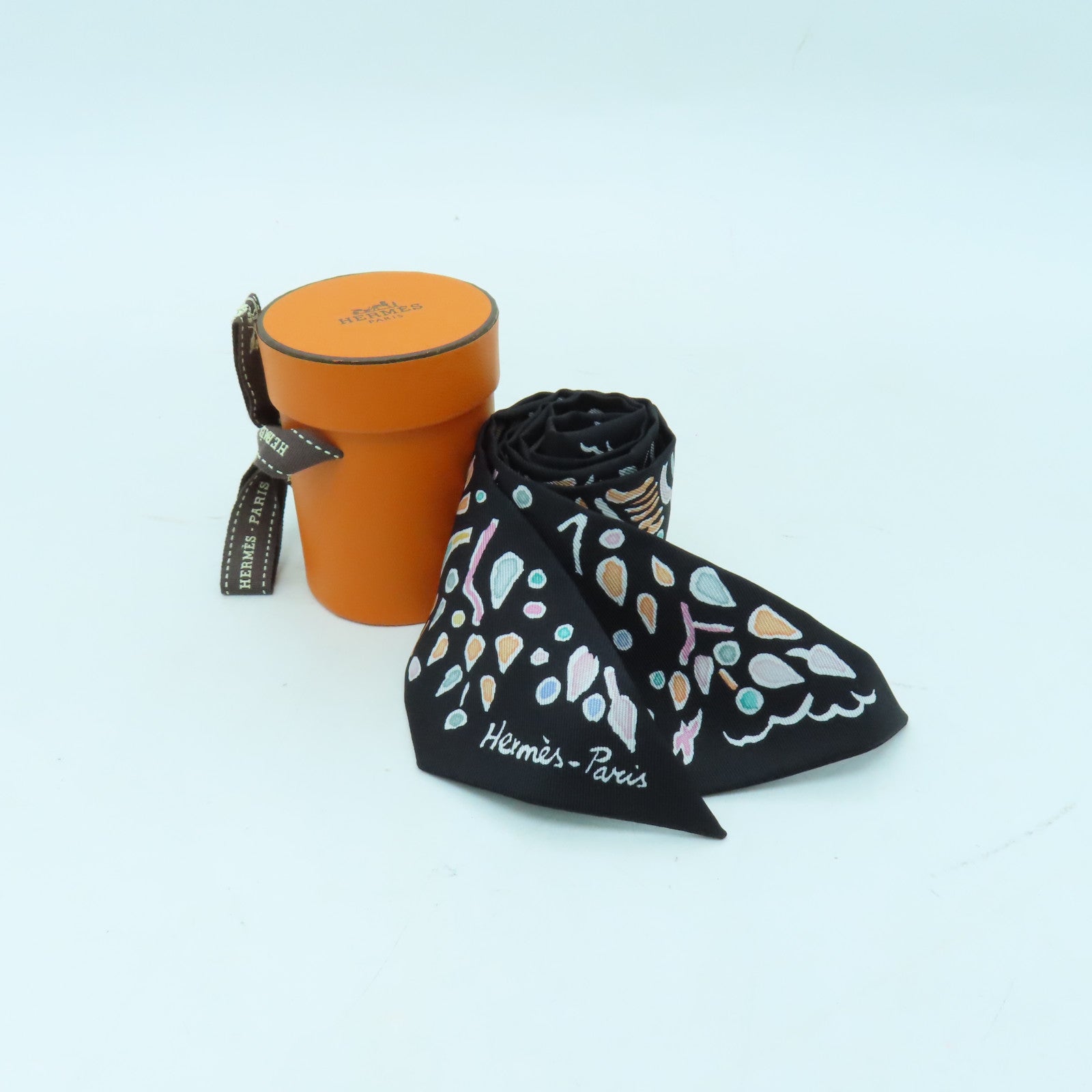 HERMES 【激減優惠】 絲質Twilly絲巾黑色