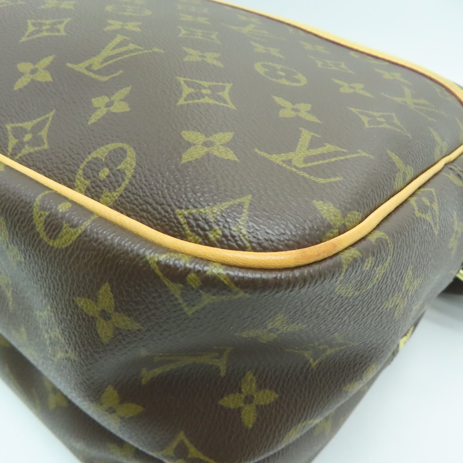 LOUIS VUITTON Monogram Reporter GM金扣肩背袋啡色