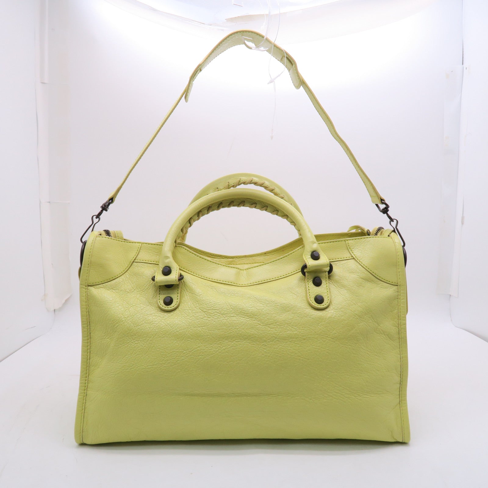 BALENCIAGA 【激減優惠】牛皮皮革City手挽肩背兩用袋黃色
