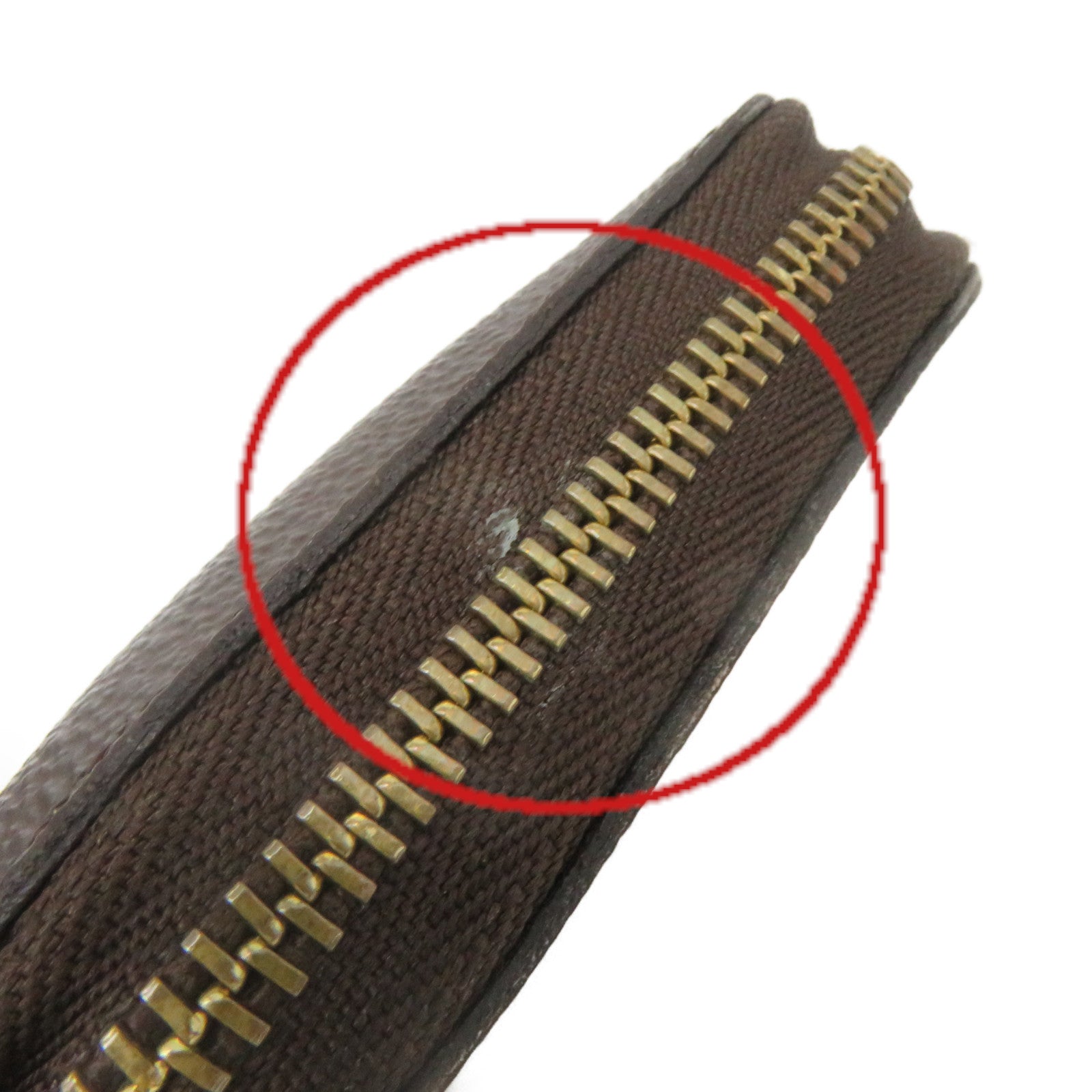 LOUIS VUITTON Monogram Zip Coin Purse拉链零钱包啡色