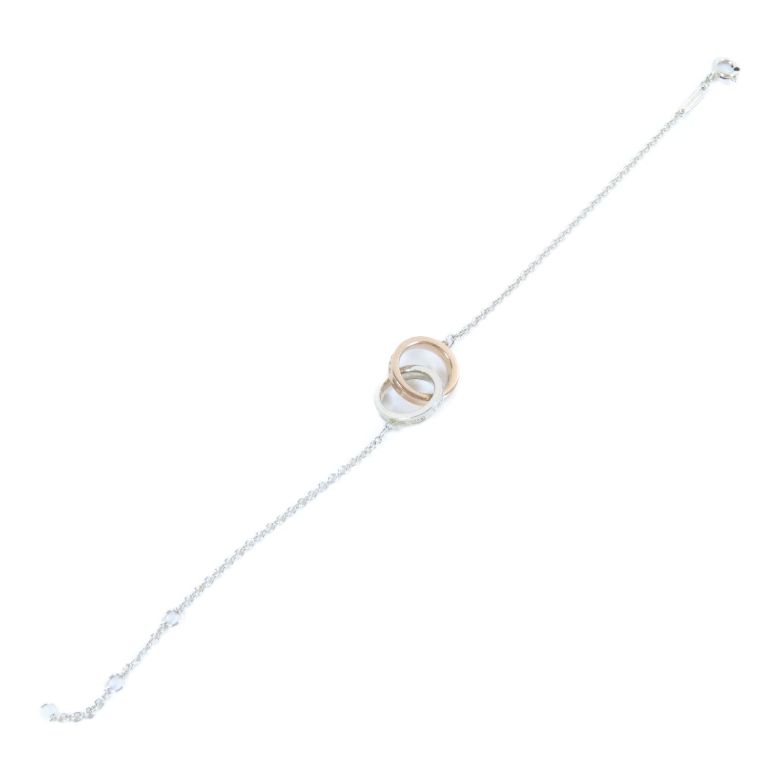 TIFFANY＆CO 18K玫瑰金/925純銀1837 Interlocking Circles手鏈