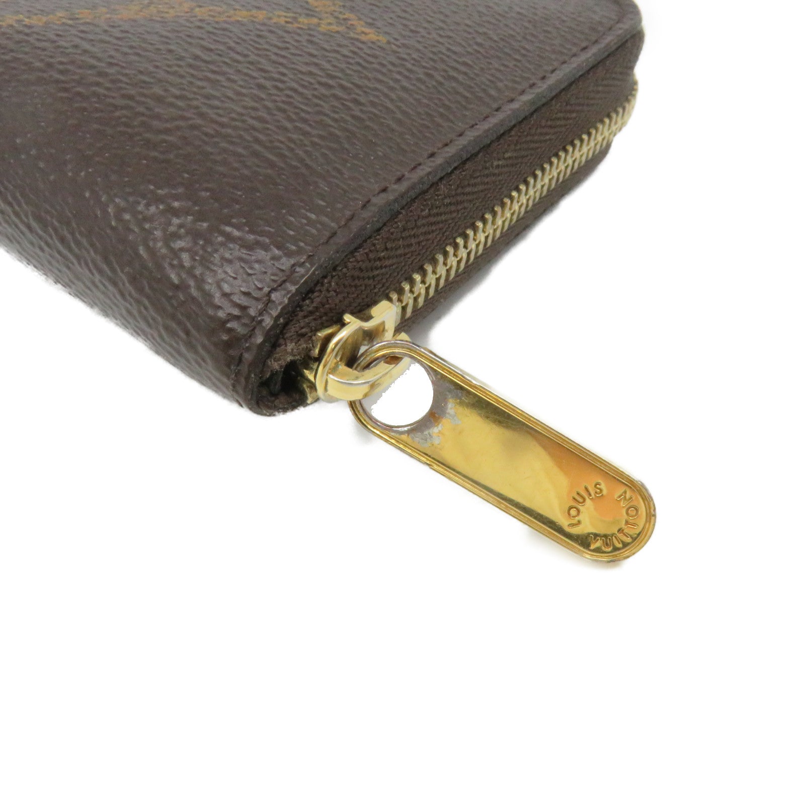 LOUIS VUITTON Monogram Zip Coin Purse拉链零钱包啡色