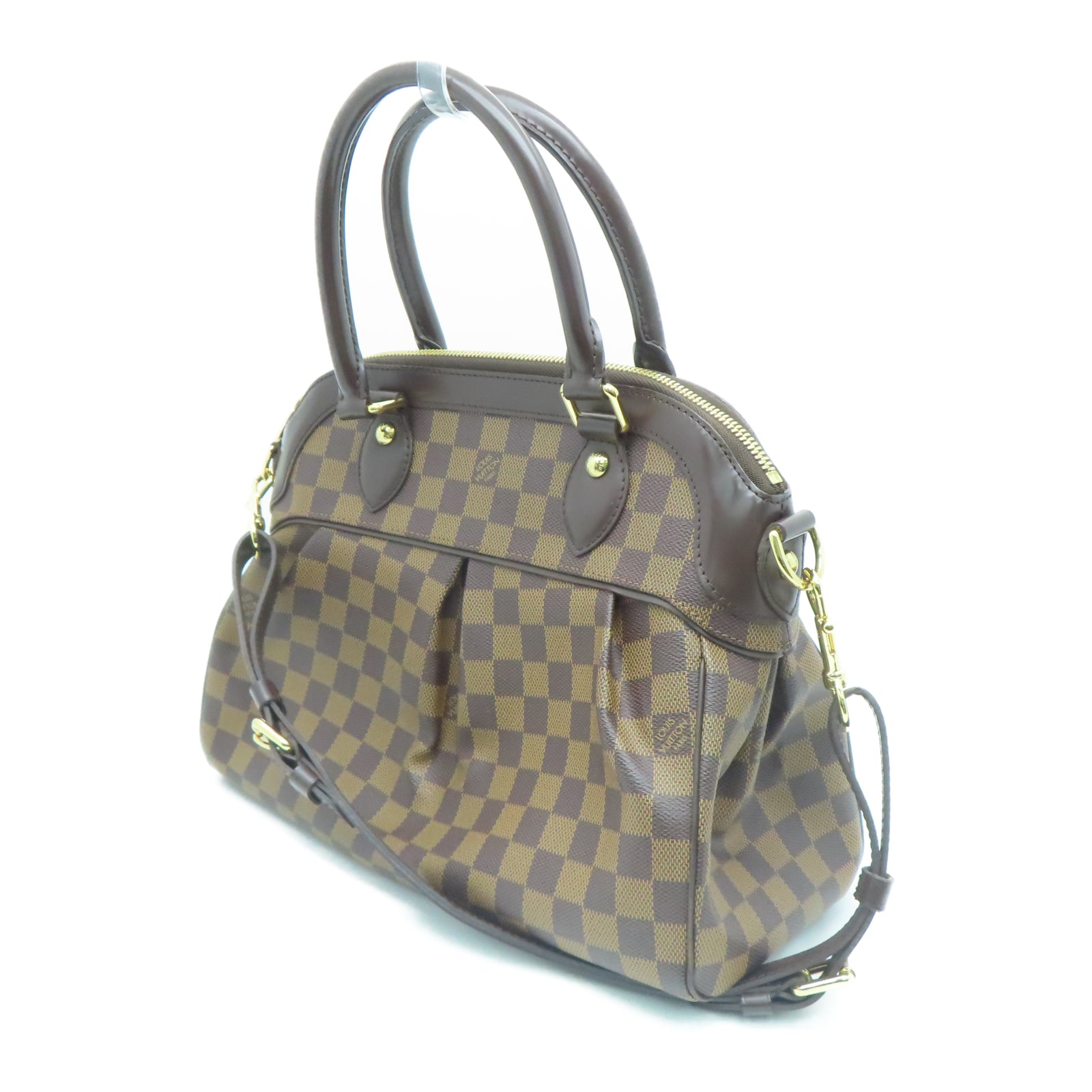 LOUIS VUITTON Damier Trevi PM gold buckle shoulder shoulder bag brown