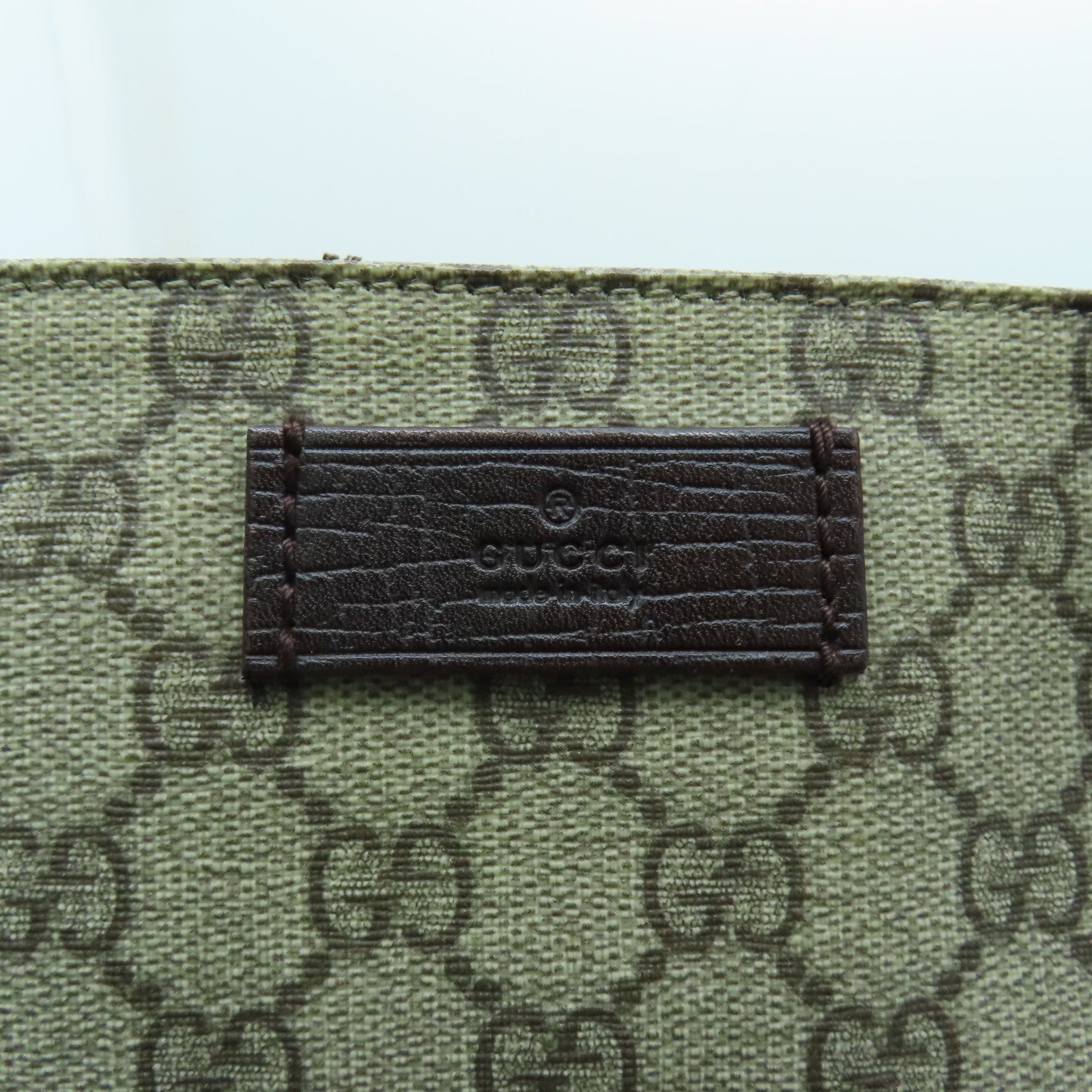 GUCCI coated canvas Tote Bag silver buckle handle bag brown