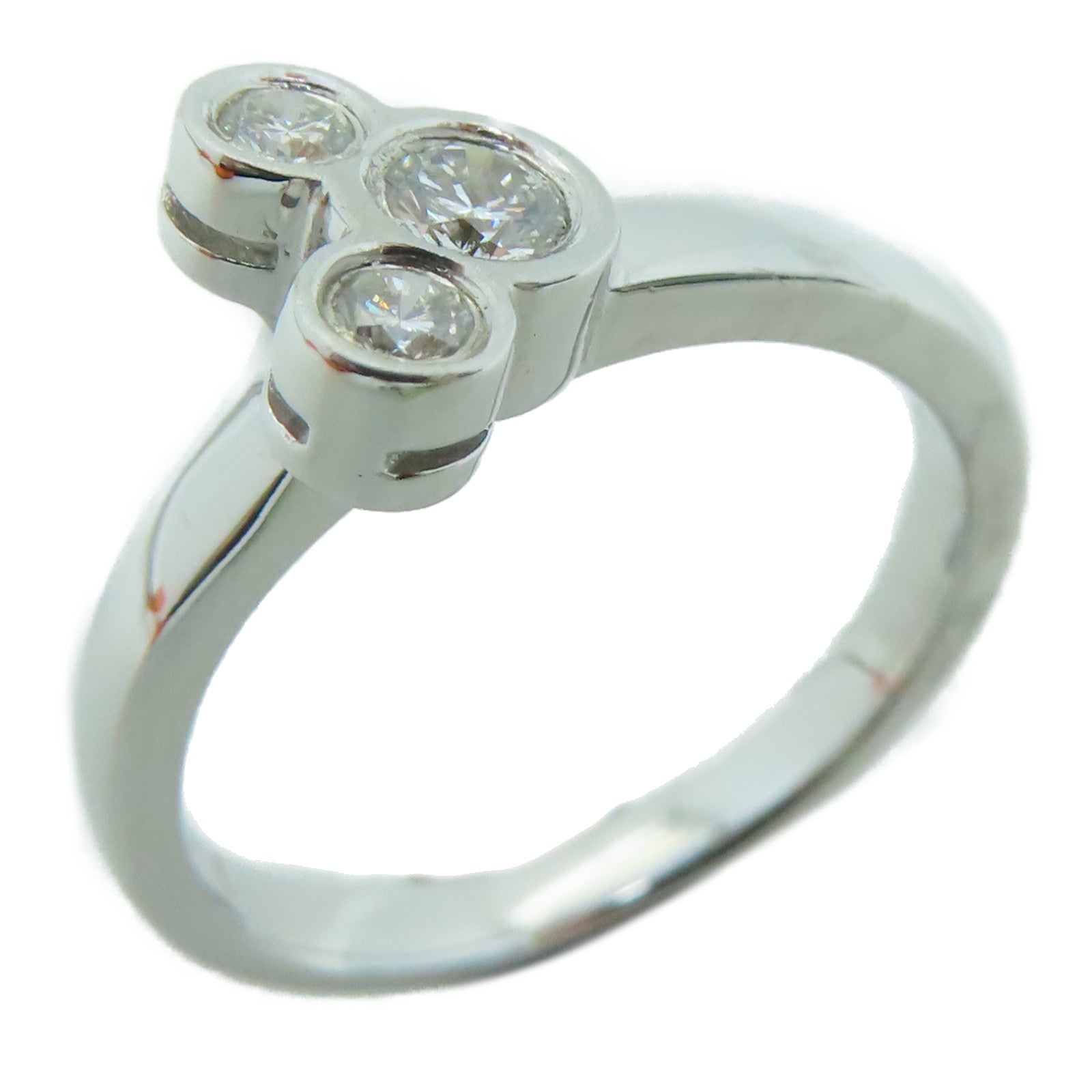 JEWELRY [Sharp Discount] 18K White Gold Diamond Ring 0.20ct Diamond Ring US#5.25