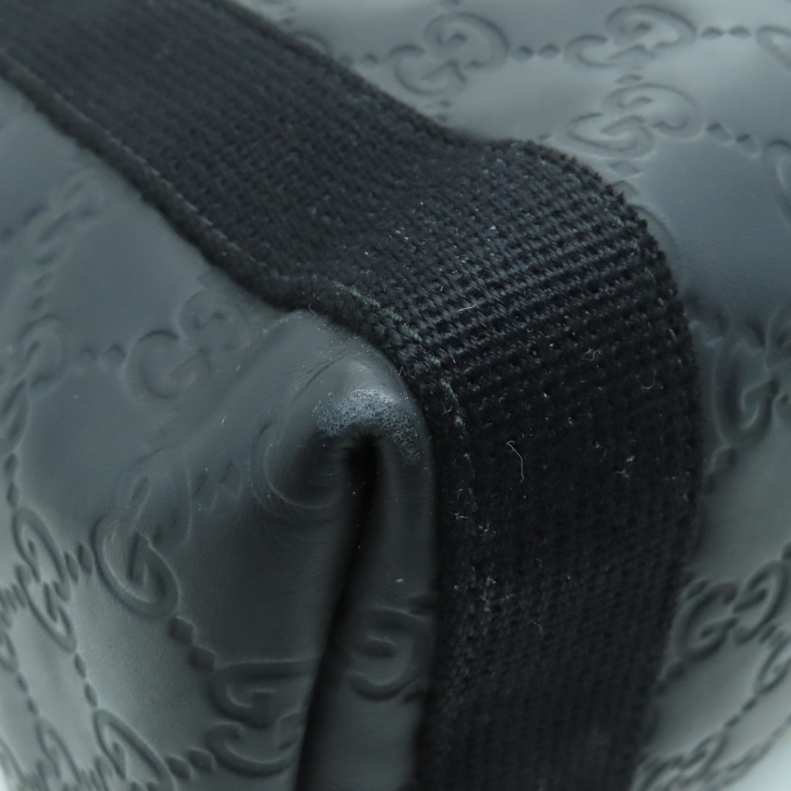 GUCCI Cowhide Leather Backpack Silver Buckle Backpack Black