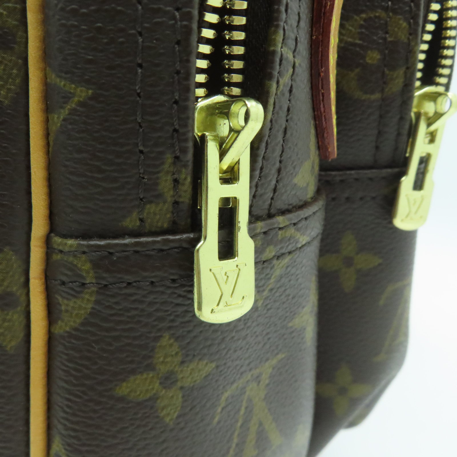 LOUIS VUITTON Monogram Reporter GM金扣肩背袋啡色