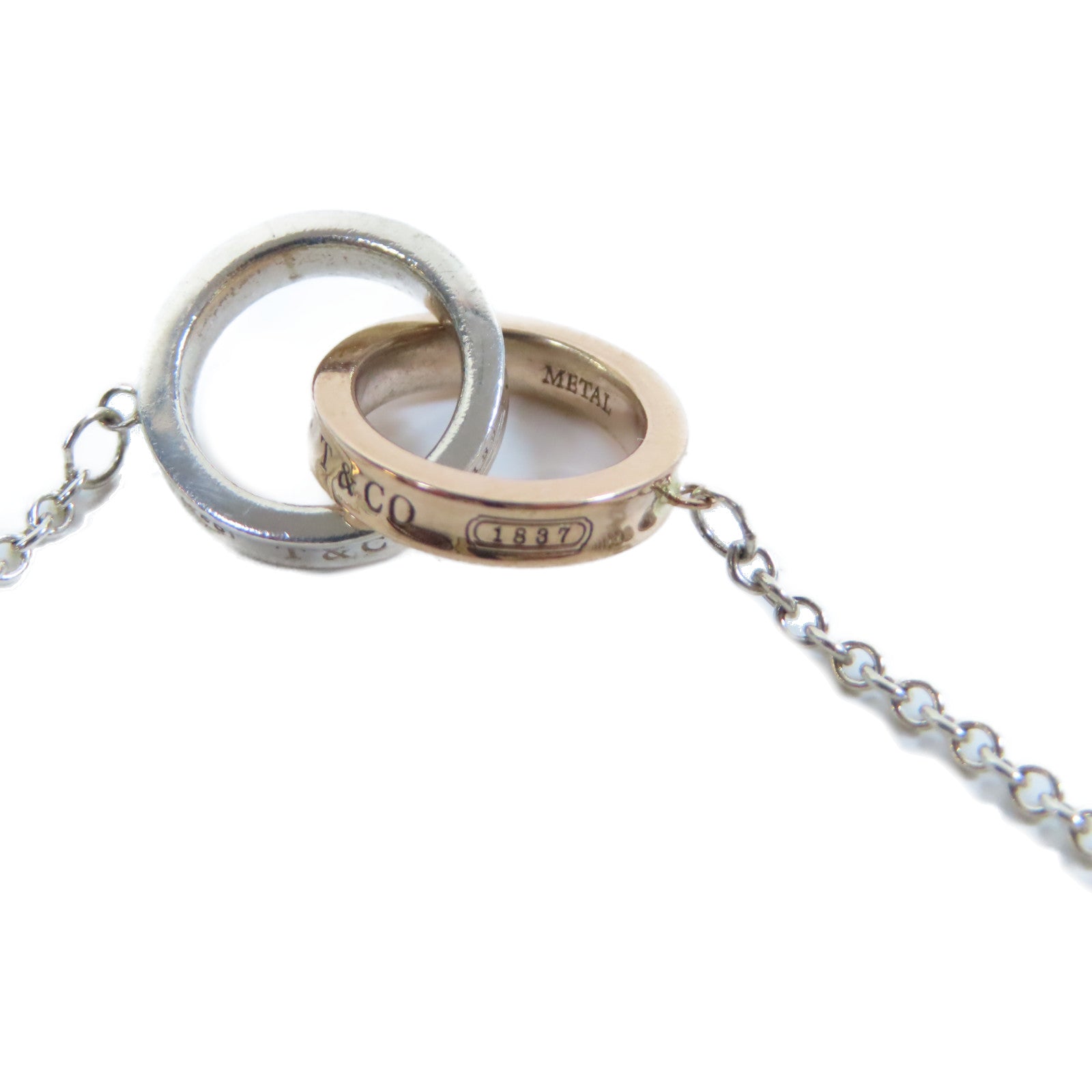 TIFFANY＆CO 18K玫瑰金/925純銀1837 Interlocking Circles手鏈