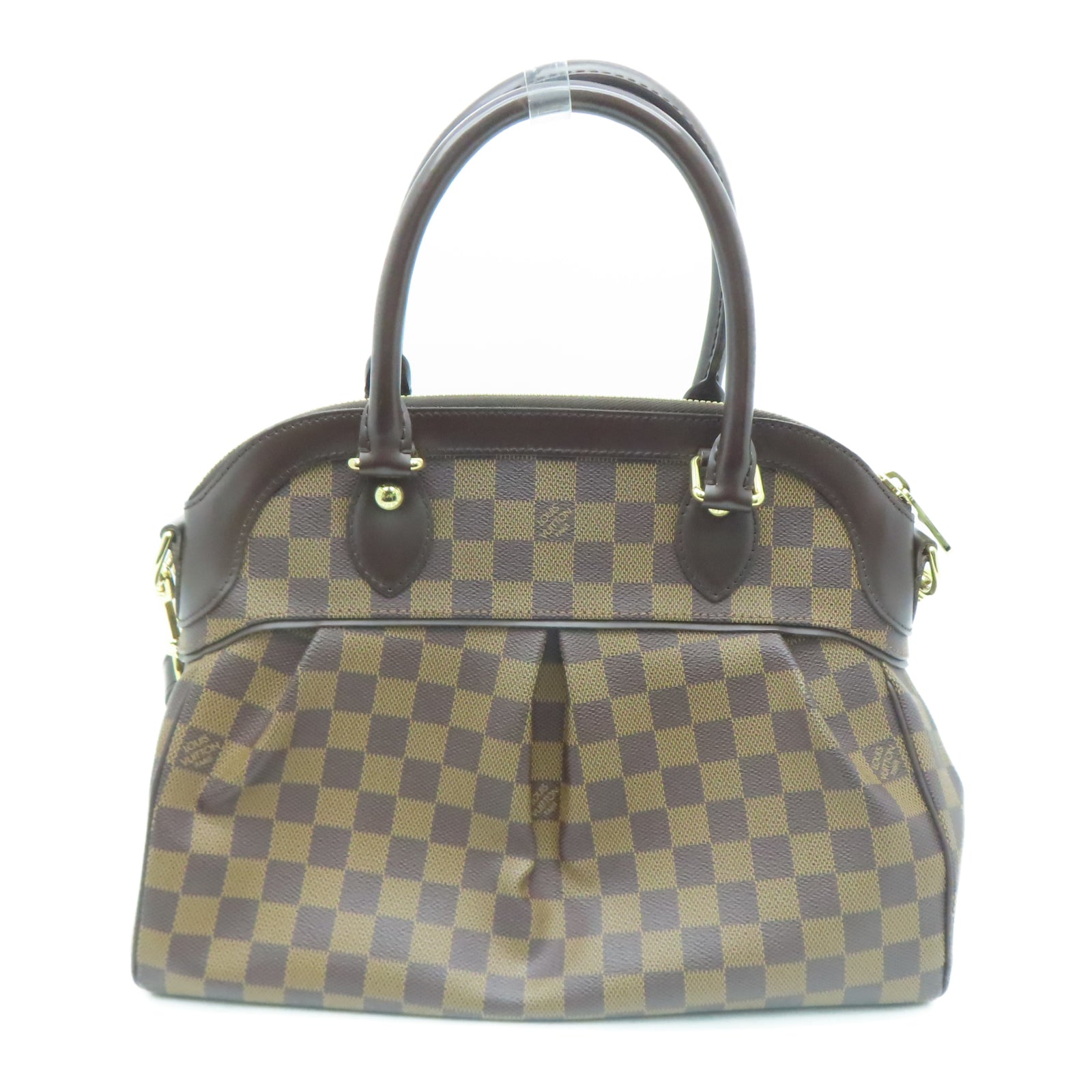 LOUIS VUITTON Damier Trevi PM gold buckle shoulder shoulder bag brown