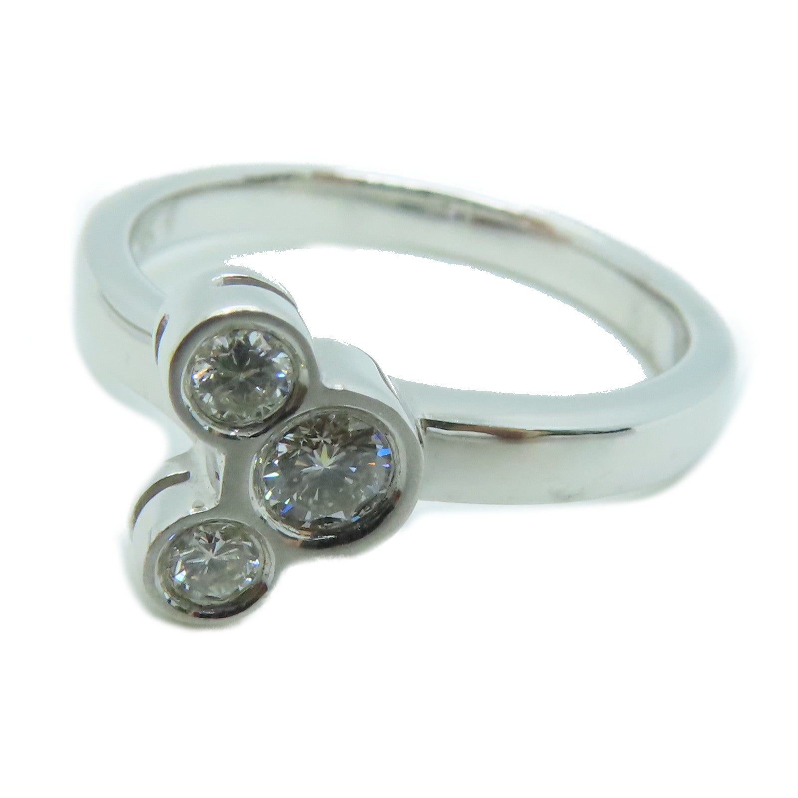 JEWELRY [Sharp Discount] 18K White Gold Diamond Ring 0.20ct Diamond Ring US#5.25