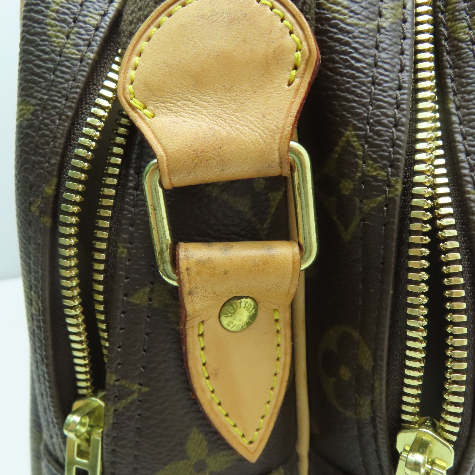 LOUIS VUITTON Monogram Reporter GM金扣肩背袋啡色
