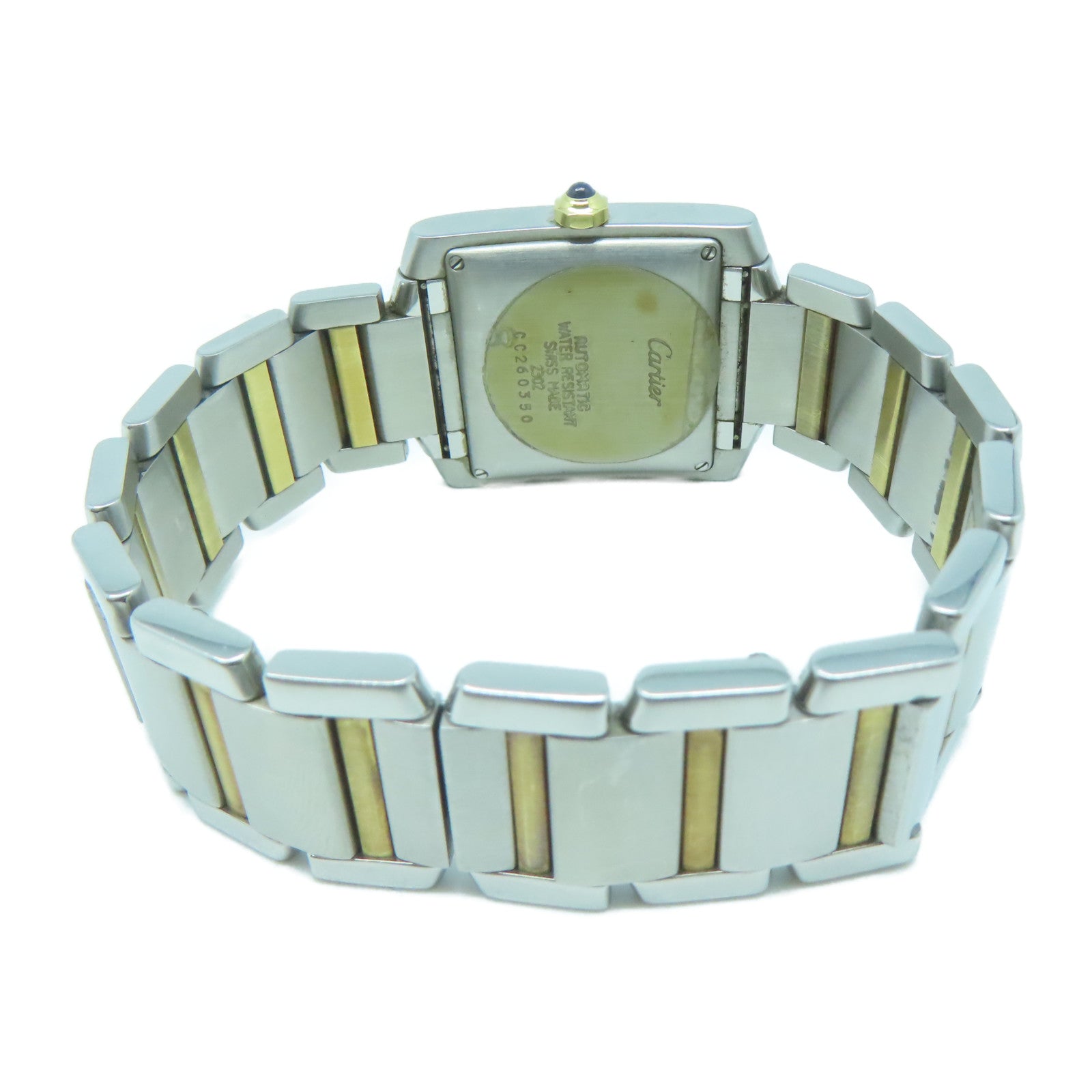 CARTIER Tank Francaise不鏽鋼自動機芯手錶米色
