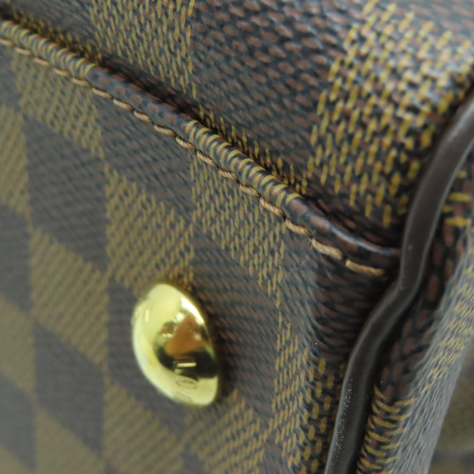 LOUIS VUITTON Damier Trevi PM gold buckle shoulder shoulder bag brown
