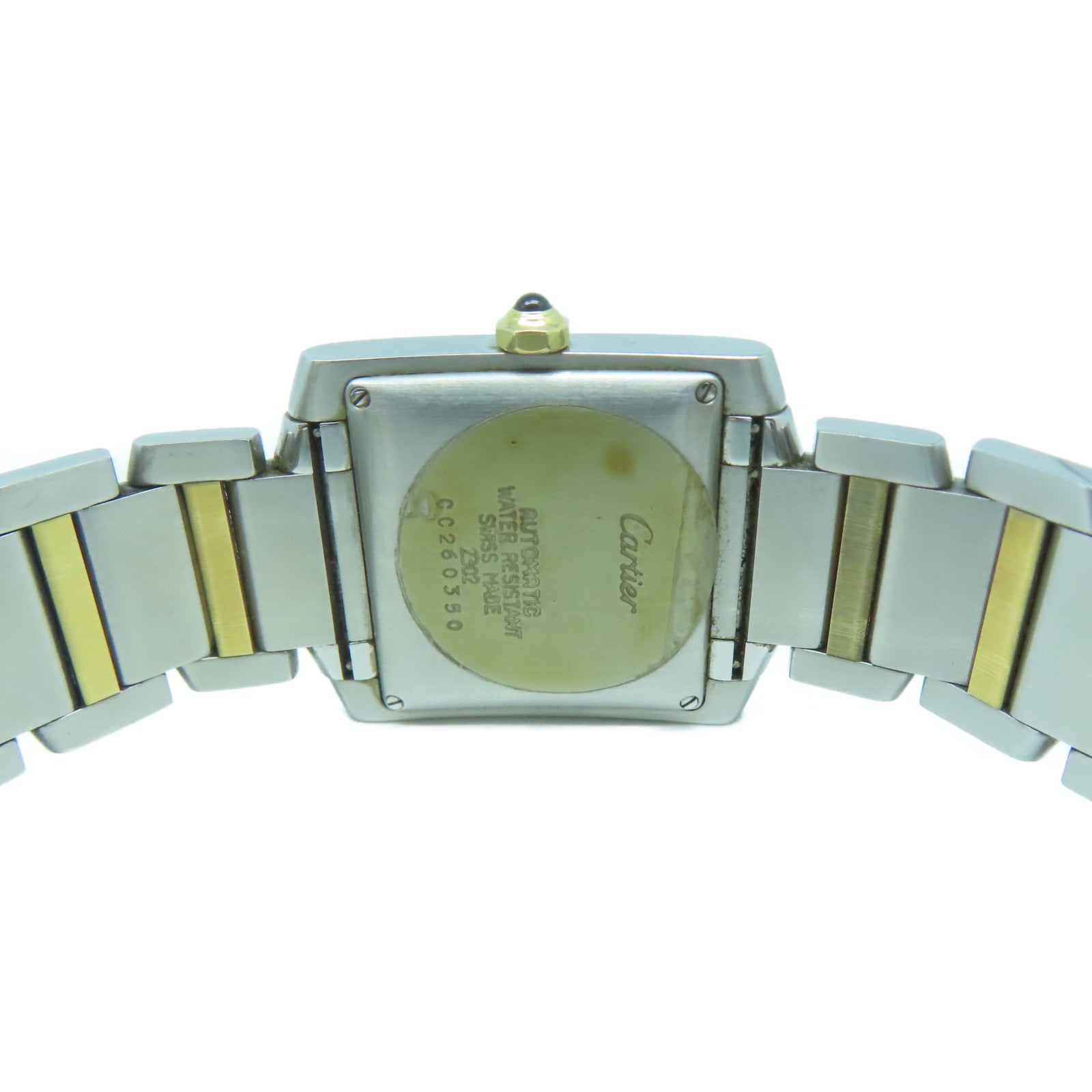 CARTIER Tank Francaise不鏽鋼自動機芯手錶米色