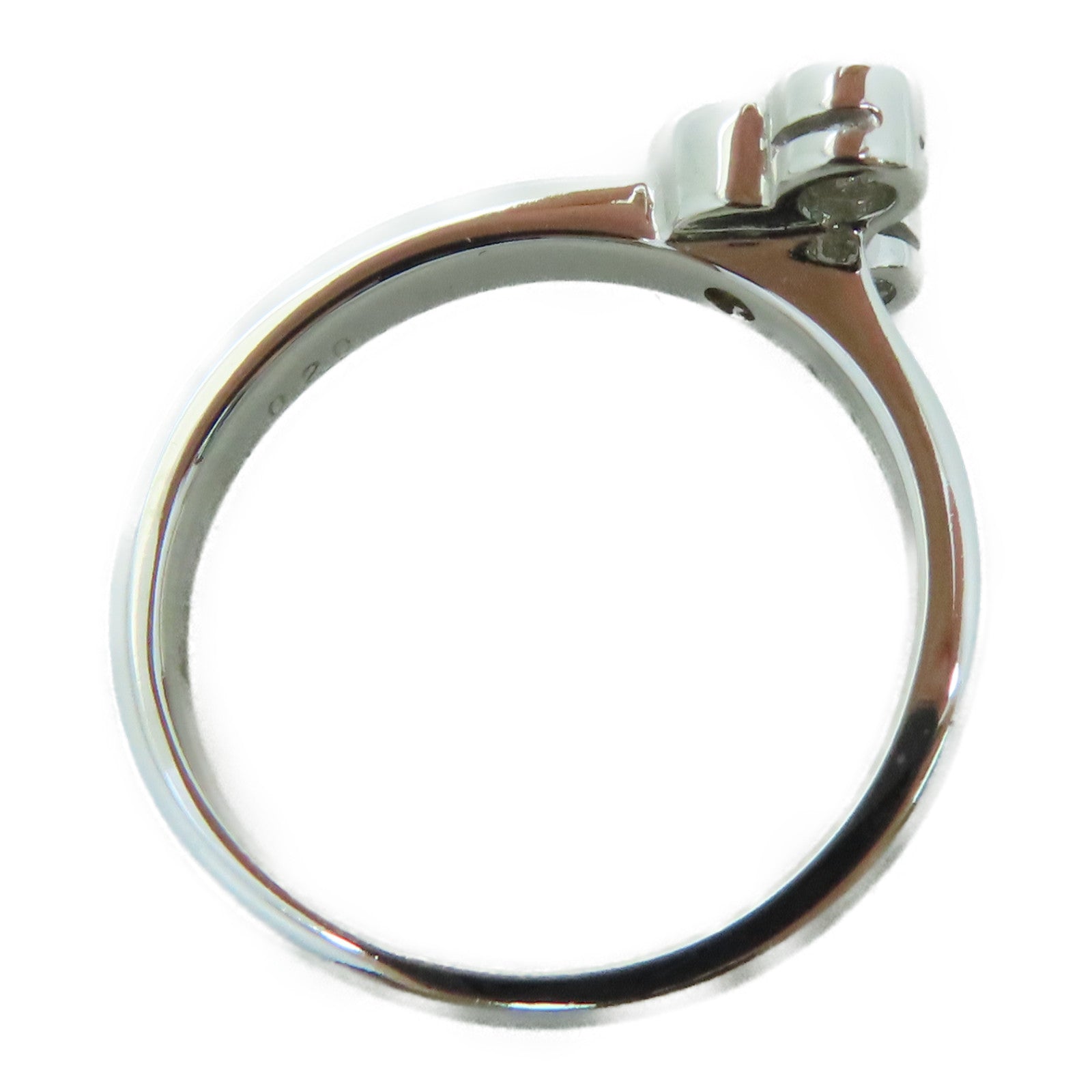 JEWELRY [Sharp Discount] 18K White Gold Diamond Ring 0.20ct Diamond Ring US#5.25