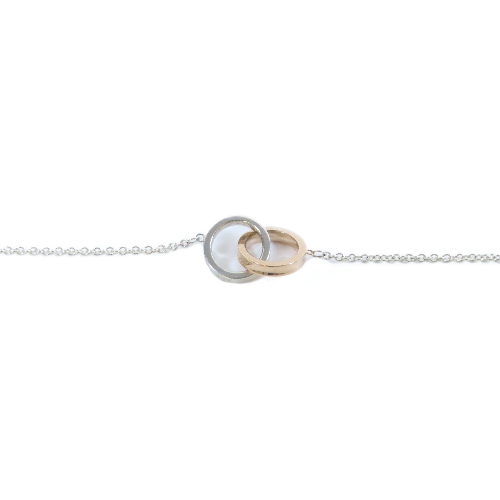 TIFFANY＆CO 18K玫瑰金/925純銀1837 Interlocking Circles手鏈