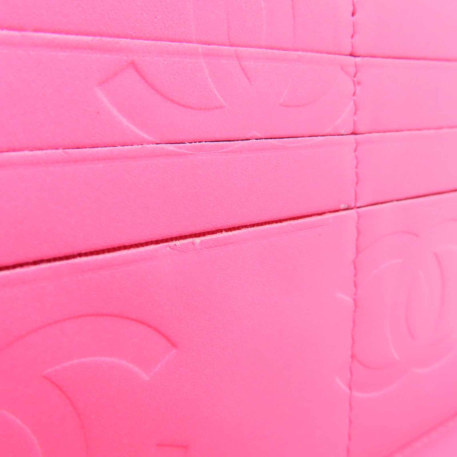 CHANEL 菱格牛皮皮革Canbom Wallet银扣长钱包黑色