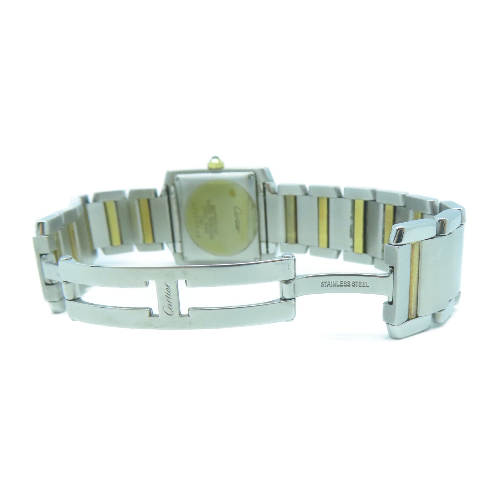 CARTIER Tank Francaise不鏽鋼自動機芯手錶米色