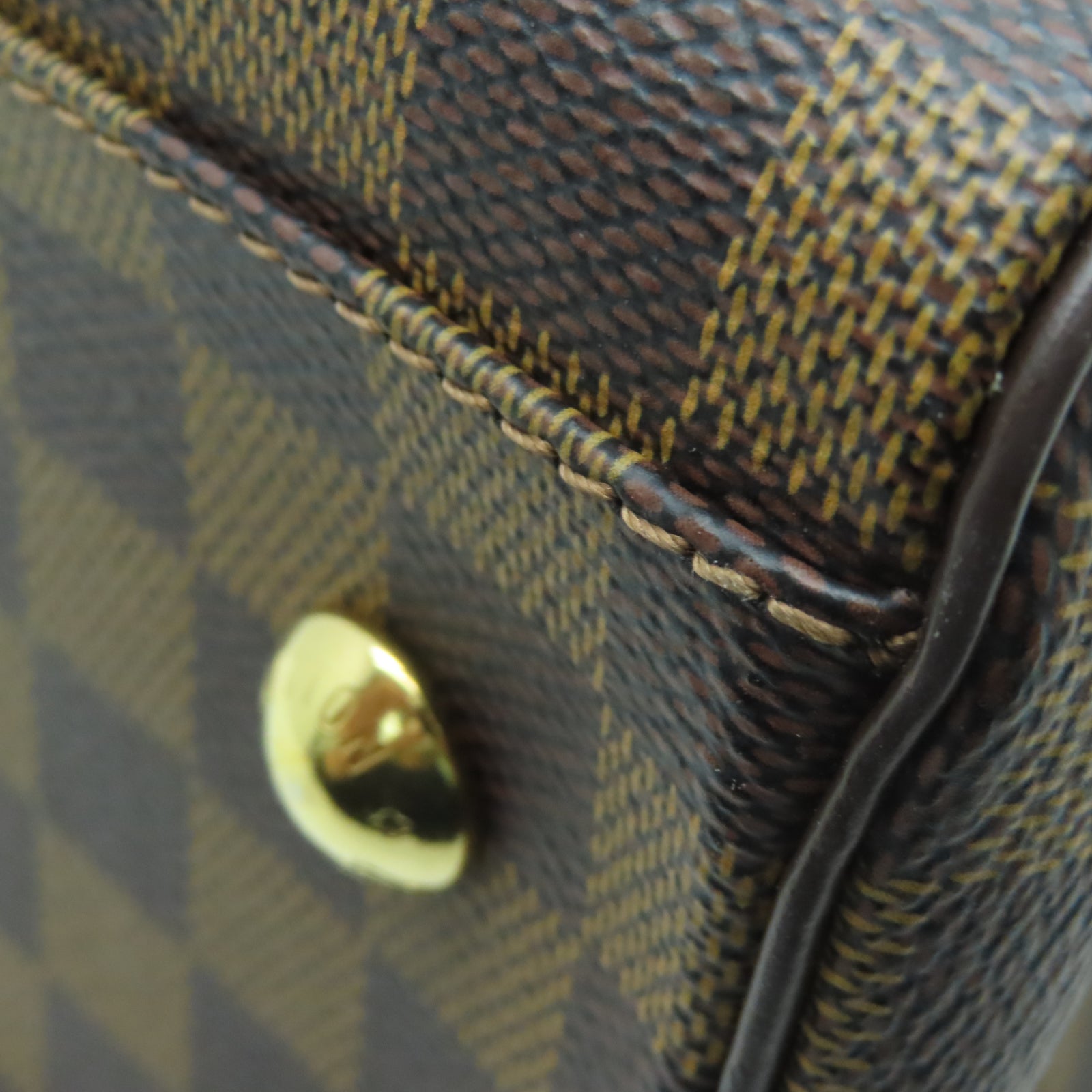 LOUIS VUITTON Damier Trevi PM gold buckle shoulder shoulder bag brown