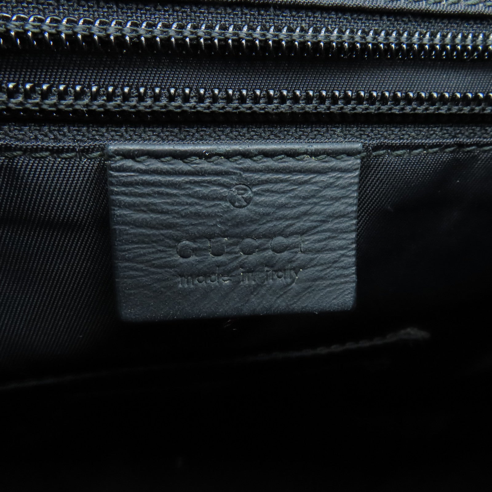 GUCCI Cowhide Leather Backpack Silver Buckle Backpack Black