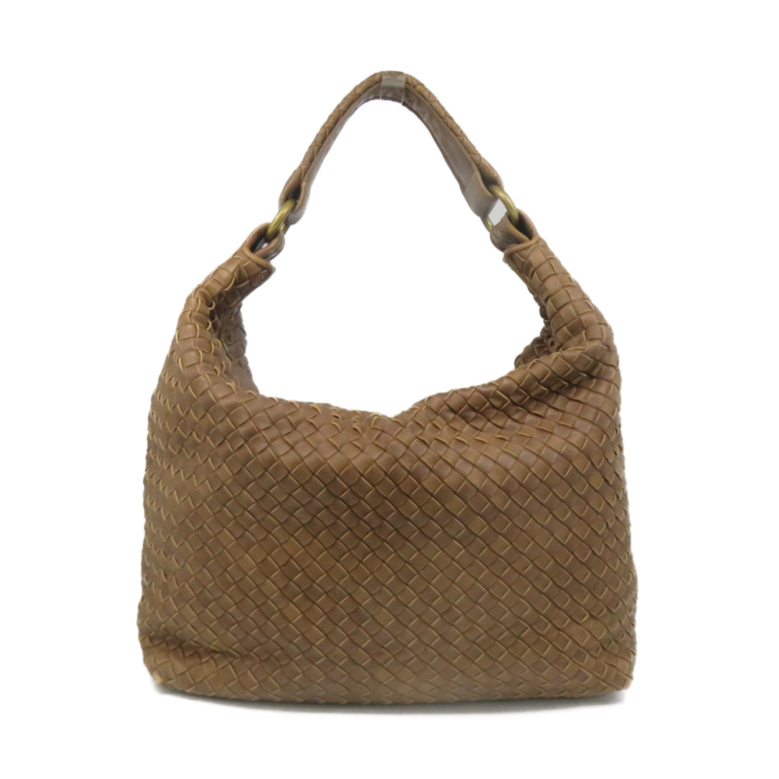 BOTTEGA VENETA 织纹皮革Shoulder Bag肩背袋啡色
