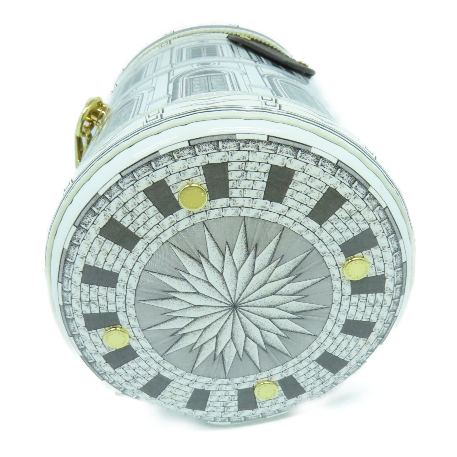 LOUIS VUITTON 塗層皮革Fornasetti Cannes金扣鏈帶肩背袋白色