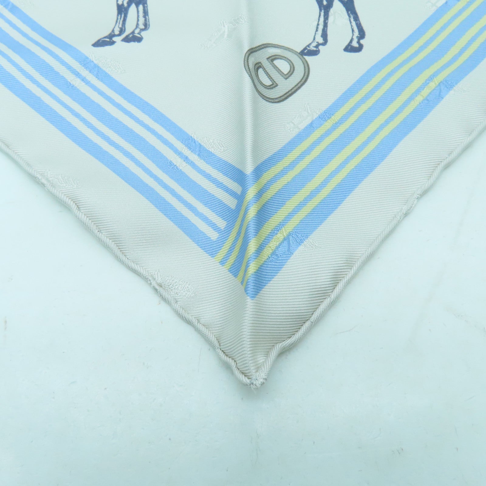HERMES 【激減優惠】絲質Scarf絲巾灰色/藍色