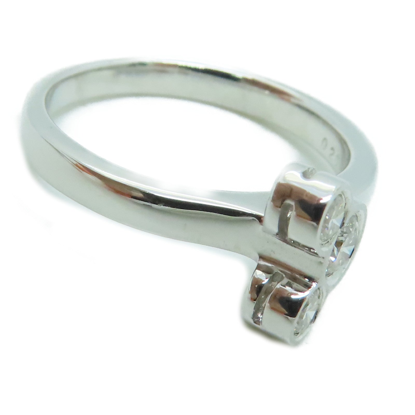 JEWELRY [Sharp Discount] 18K White Gold Diamond Ring 0.20ct Diamond Ring US#5.25