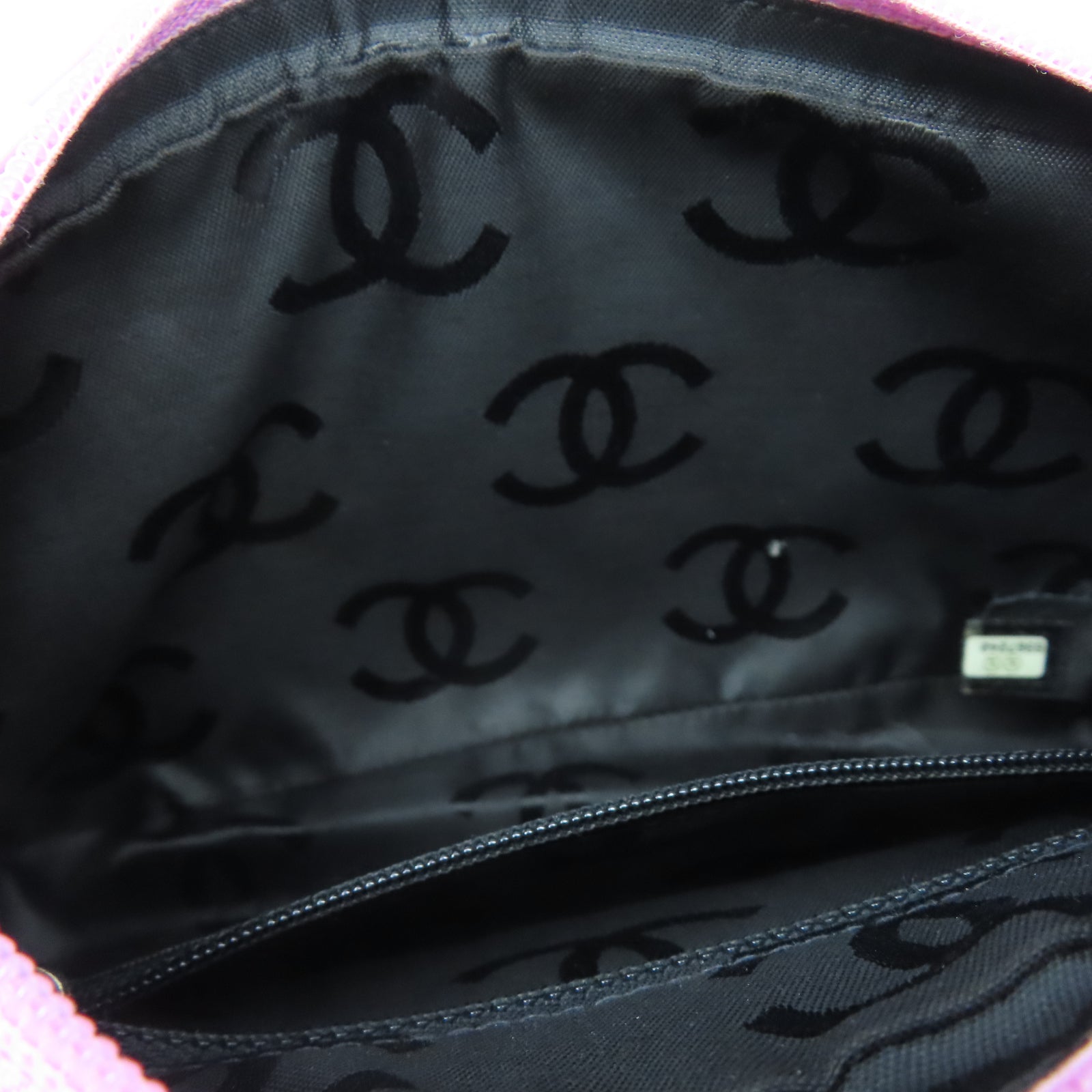 CHANEL 【激減優惠】菱格牛皮皮革Cambon Line銀扣手挽袋粉紅色/黑色