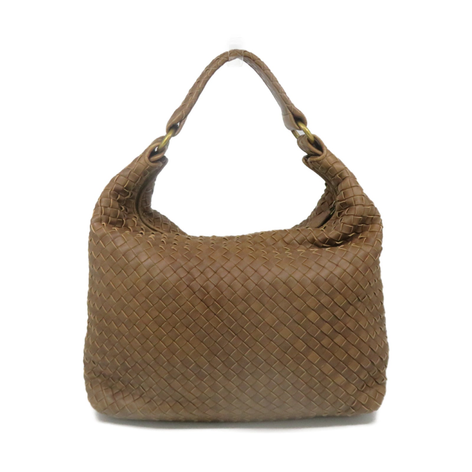 BOTTEGA VENETA 织纹皮革Shoulder Bag肩背袋啡色