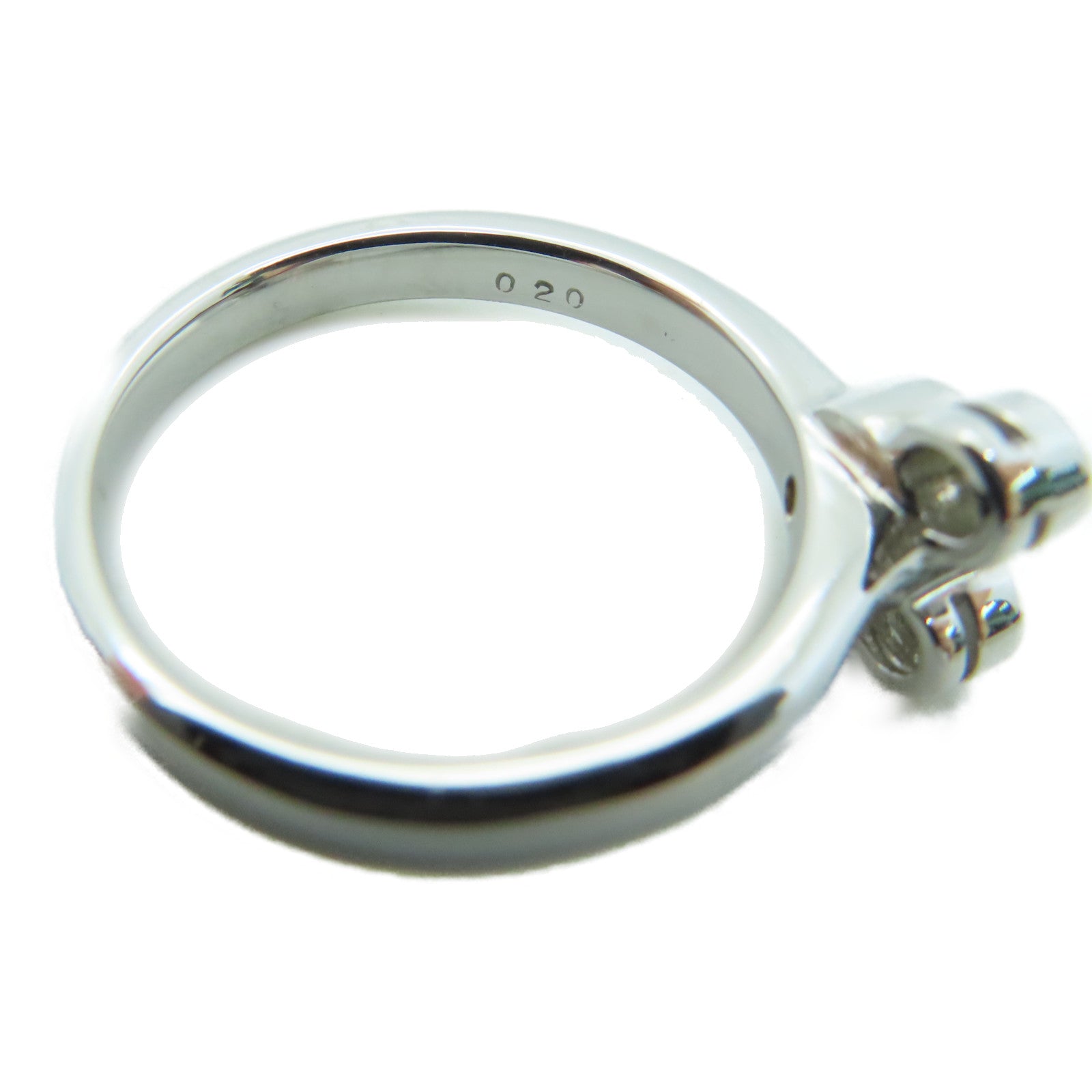 JEWELRY [Sharp Discount] 18K White Gold Diamond Ring 0.20ct Diamond Ring US#5.25