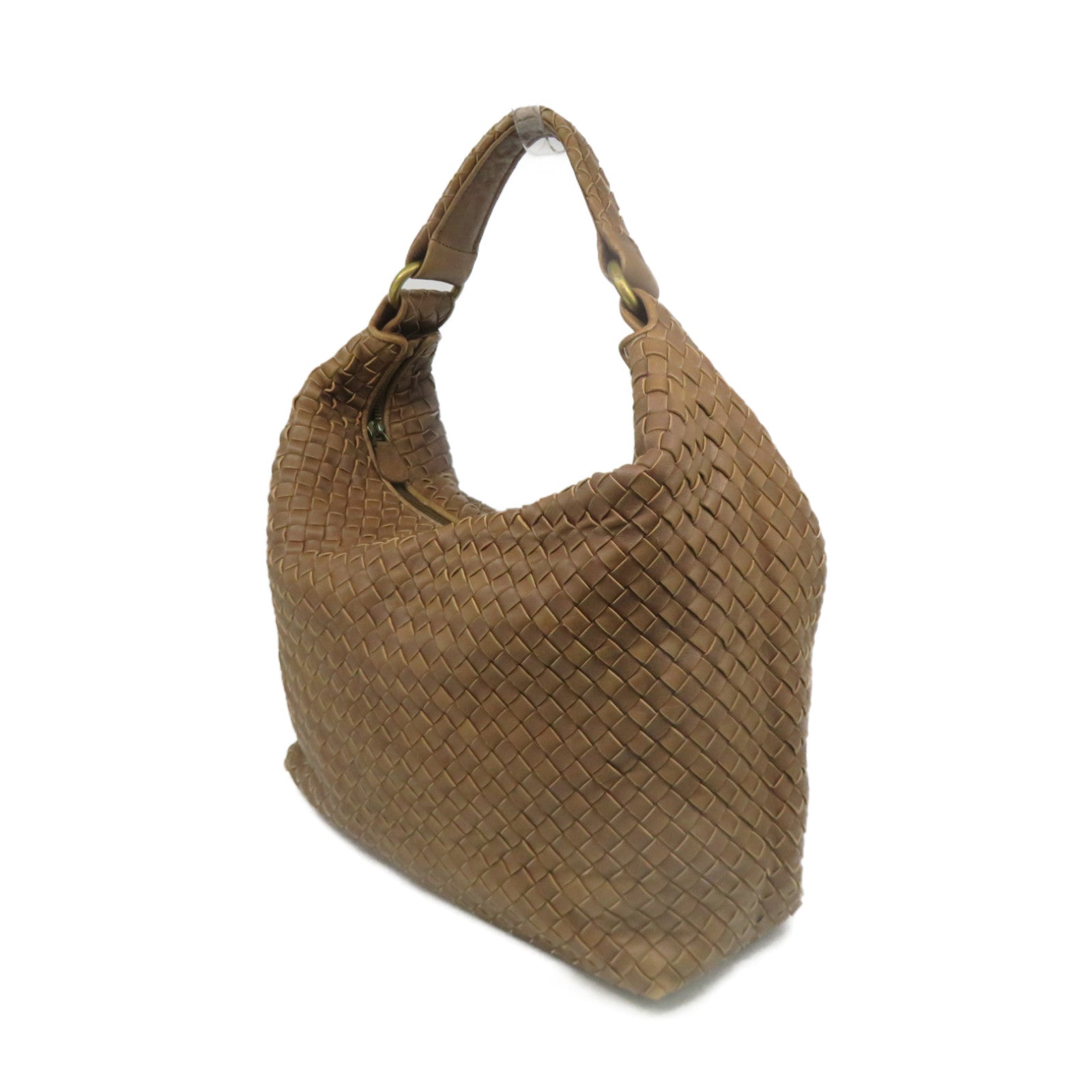 BOTTEGA VENETA 织纹皮革Shoulder Bag肩背袋啡色