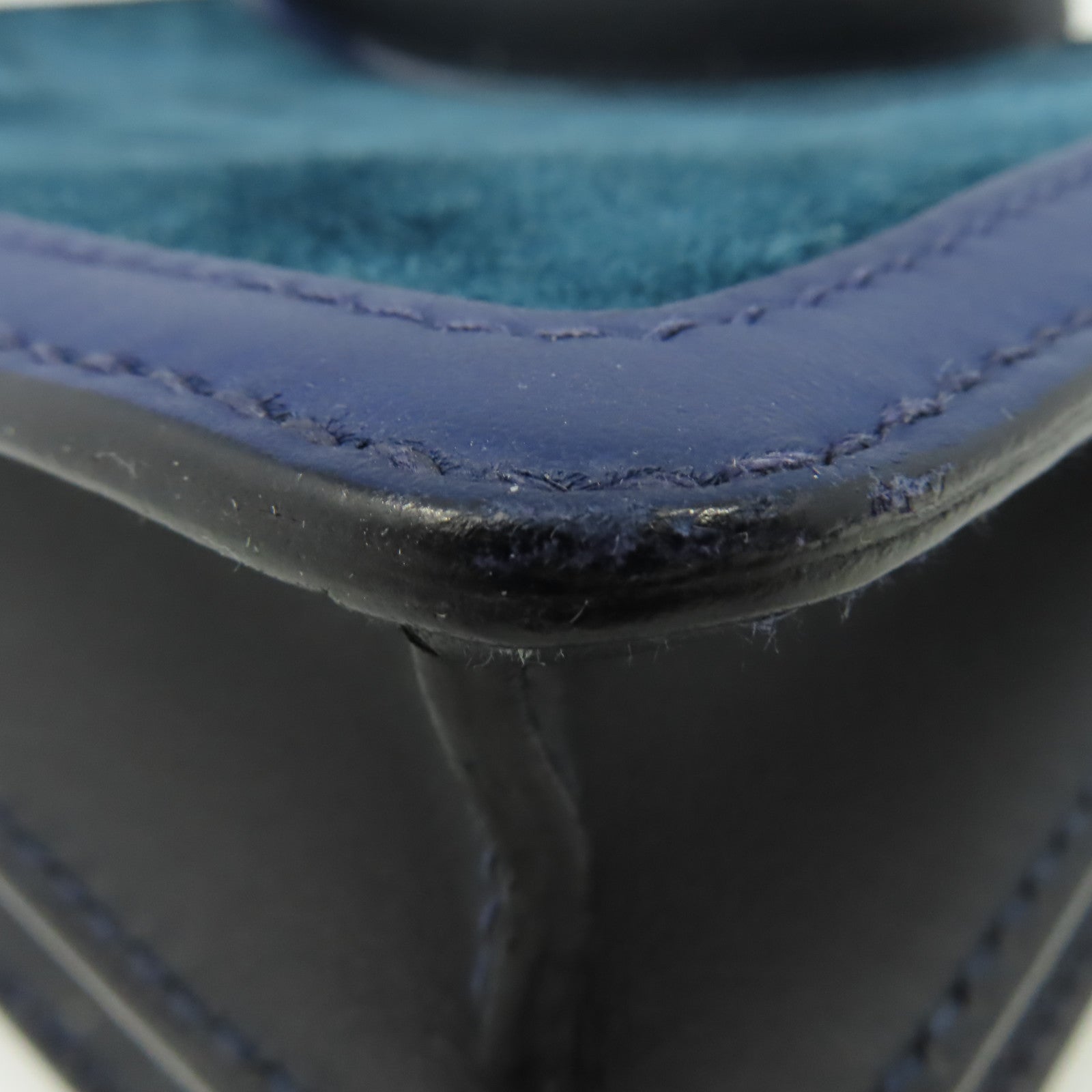 HERMES 麂皮皮革/Swift皮革Roulis 23 Shoulder Bag銀扣肩背袋Bleu Marine海軍藍