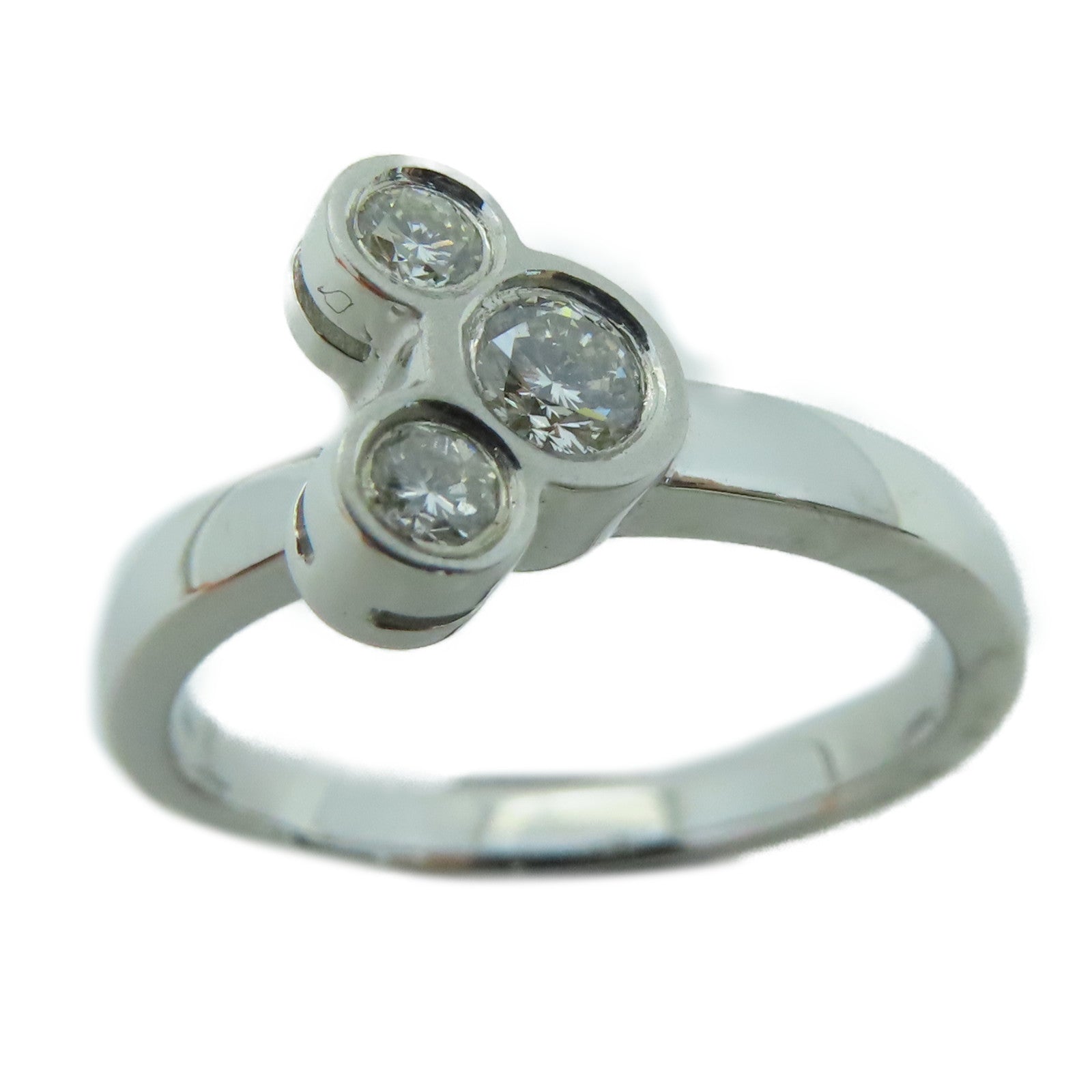 JEWELRY [Sharp Discount] 18K White Gold Diamond Ring 0.20ct Diamond Ring US#5.25
