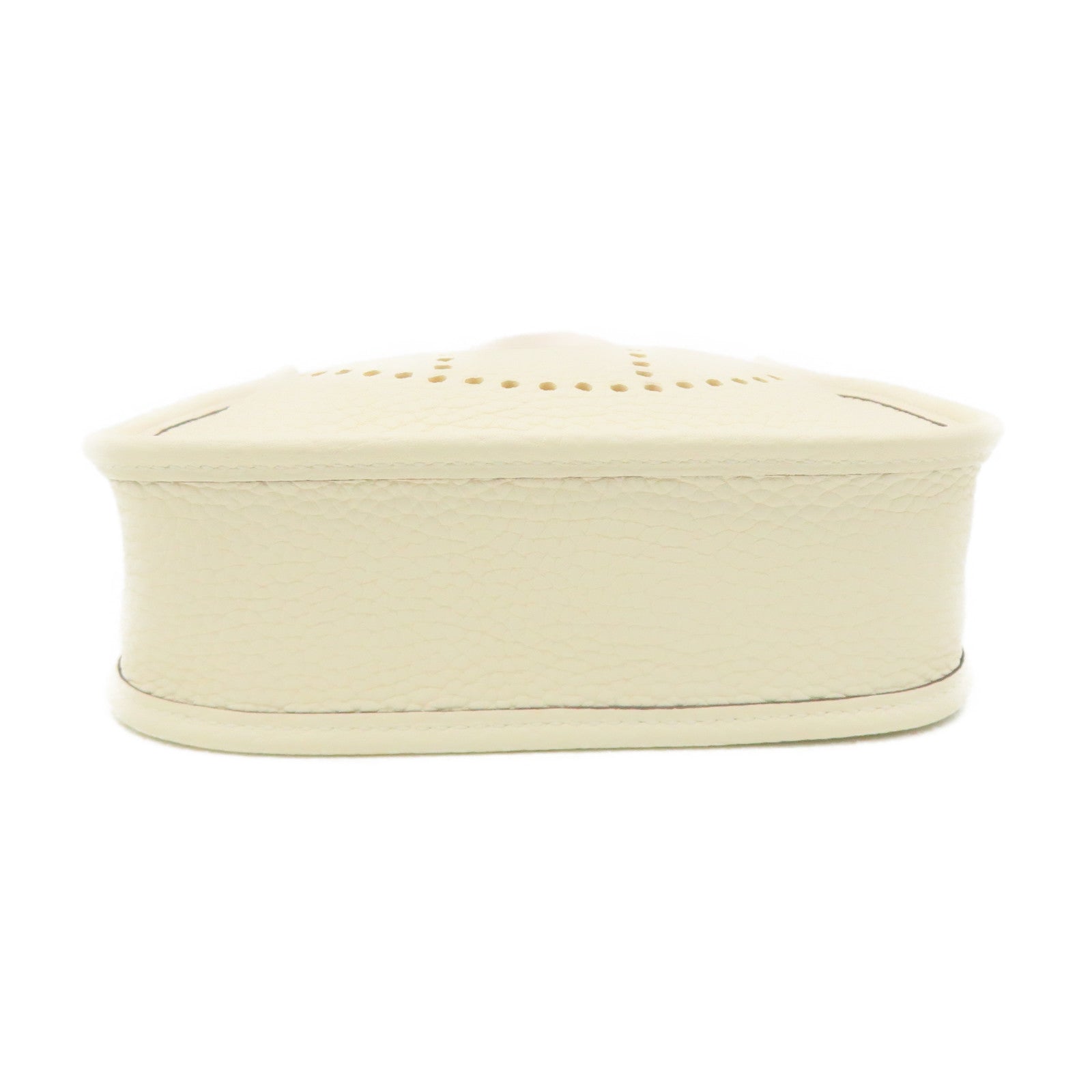 HERMES Clemence皮革Evelyne TPM Shoulder Bag金扣肩背袋Nata米白色