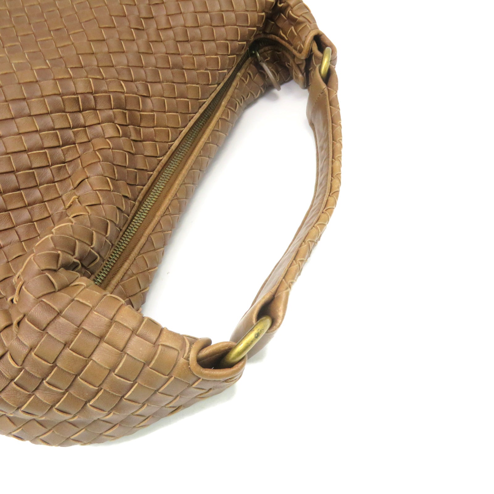 BOTTEGA VENETA 织纹皮革Shoulder Bag肩背袋啡色
