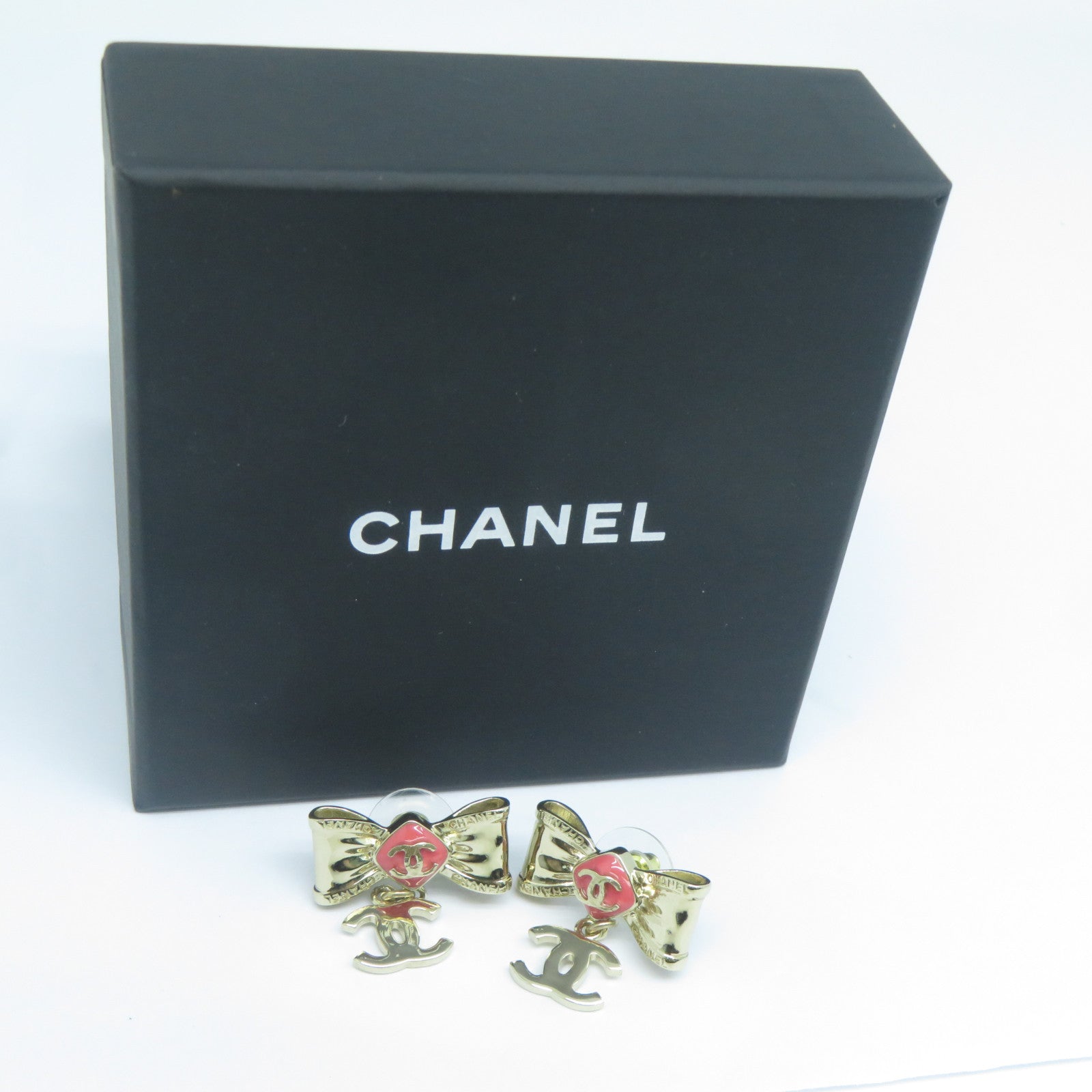 CHANEL 金屬Earrings耳環金色/粉紅色