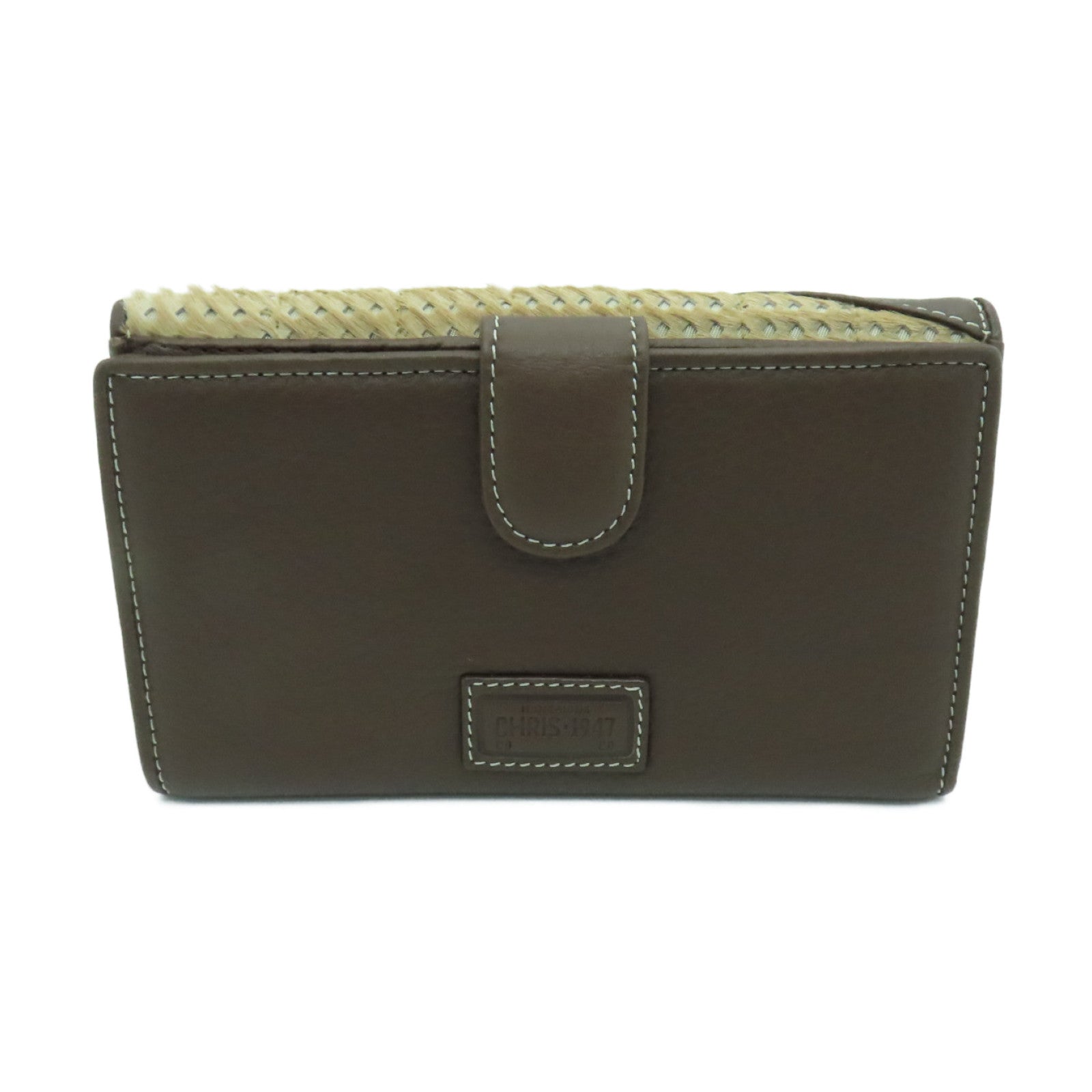 Dior cowhide leather Long wallet gold buckle long wallet brown