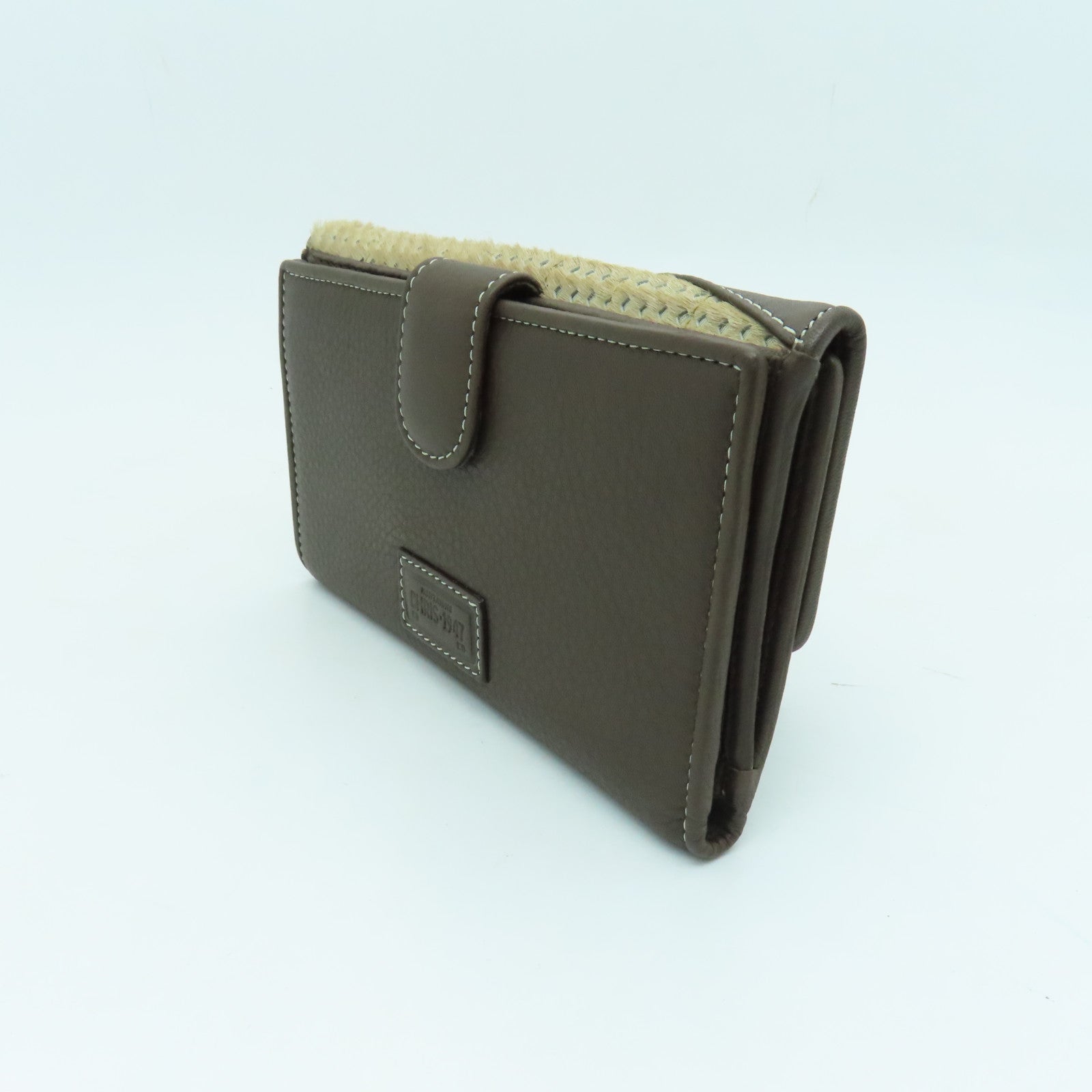 Dior cowhide leather Long wallet gold buckle long wallet brown